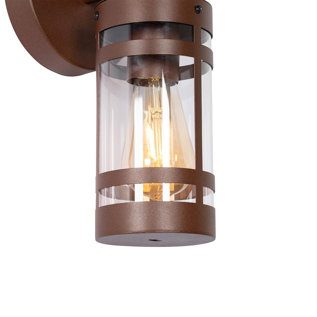 QAZQA Buiten wandlamp roestbruin IP44 met schemersensor - Ruben