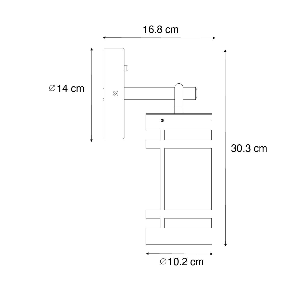 QAZQA Buiten wandlamp zwart IP44 met schemersensor - Ruben