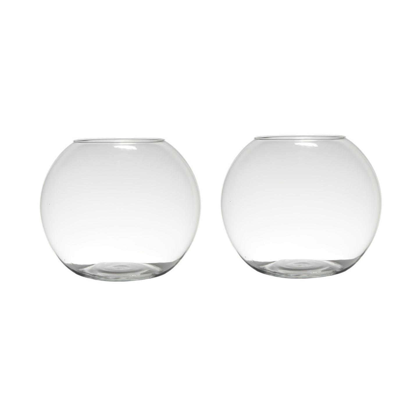 Hakbijl Glass Vaas - bolvormig - 28x34 cm - glas - helder - 8L