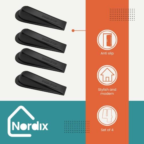 Nordix Deurstopper Deurklem  4-delig Binnen Zwart Deurvastzetter De...