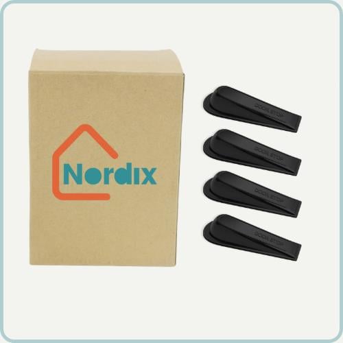 Nordix Deurstopper Deurklem  4-delig Binnen Zwart Deurvastzetter De...