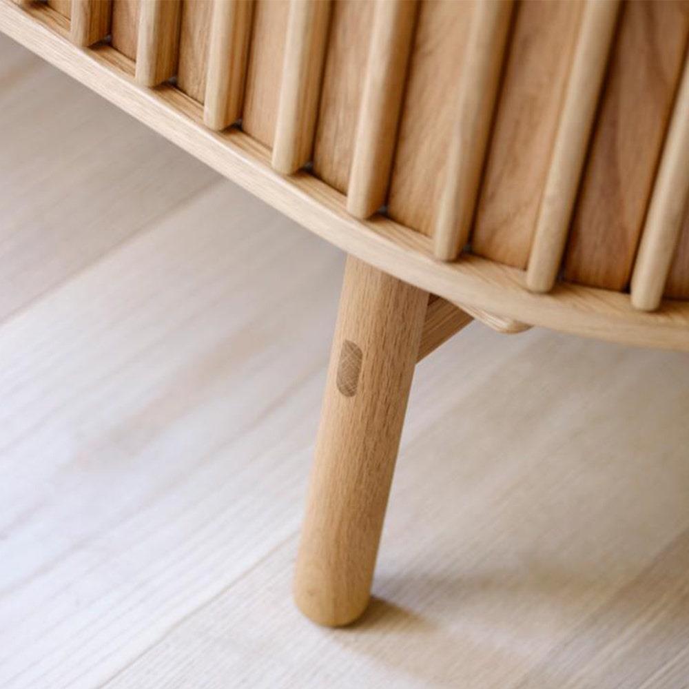 Olivine Kjeld Houten TV meubel met Schuifdeuren - B 160 cm - Naturel