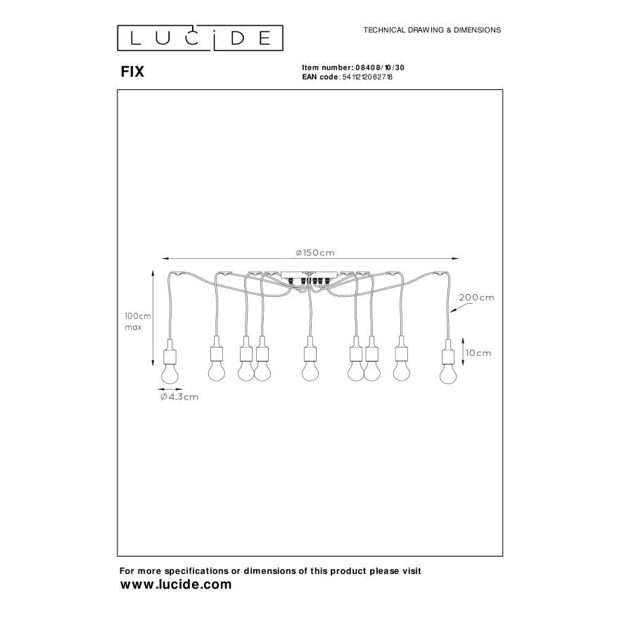 Lucide FIX Hanglamp - Zwart