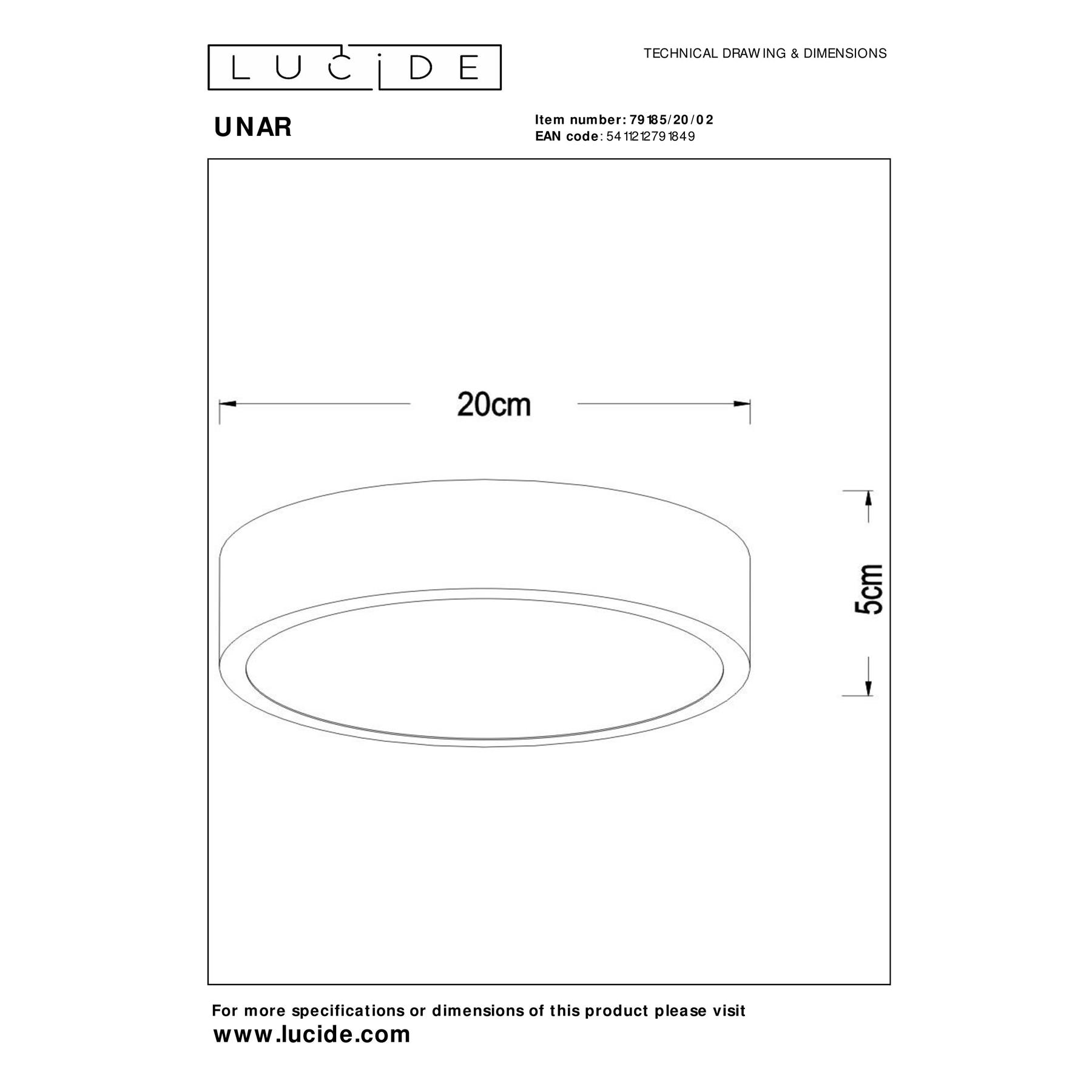 Lucide UNAR Plafonnière - Mat Goud | Messing