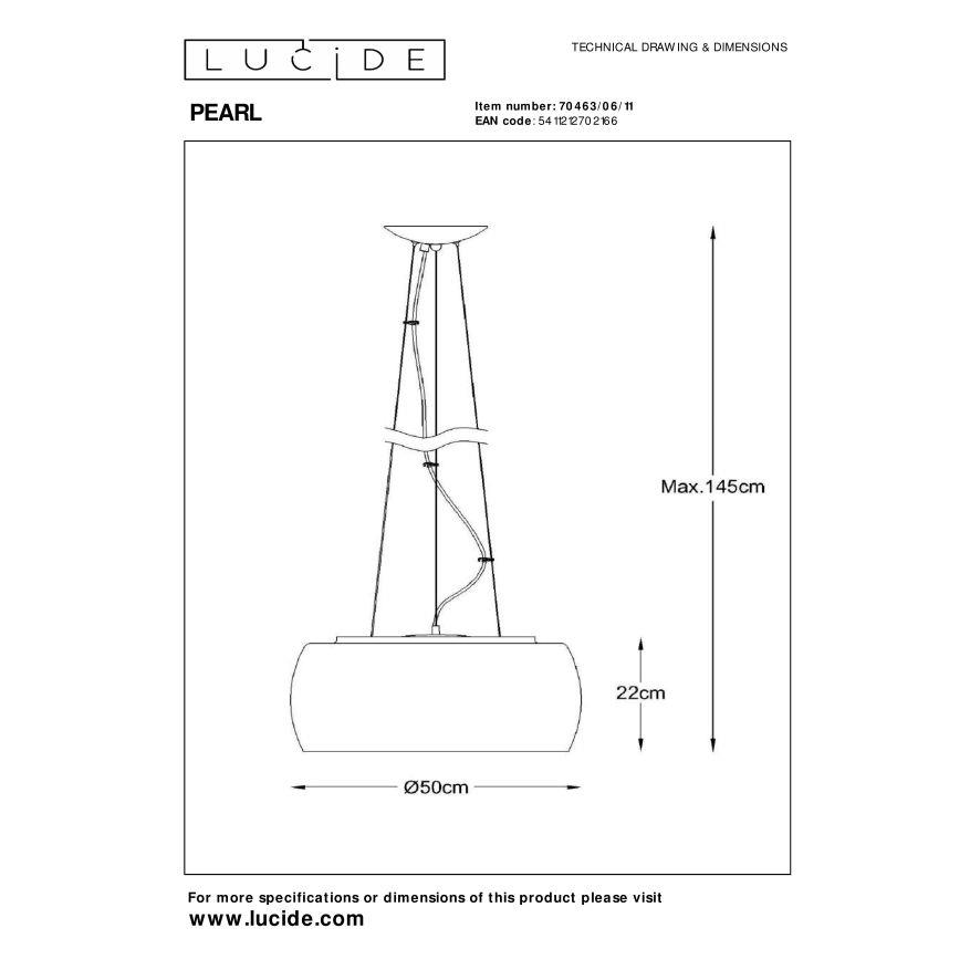 Lucide PEARL Hanglamp - Chroom
