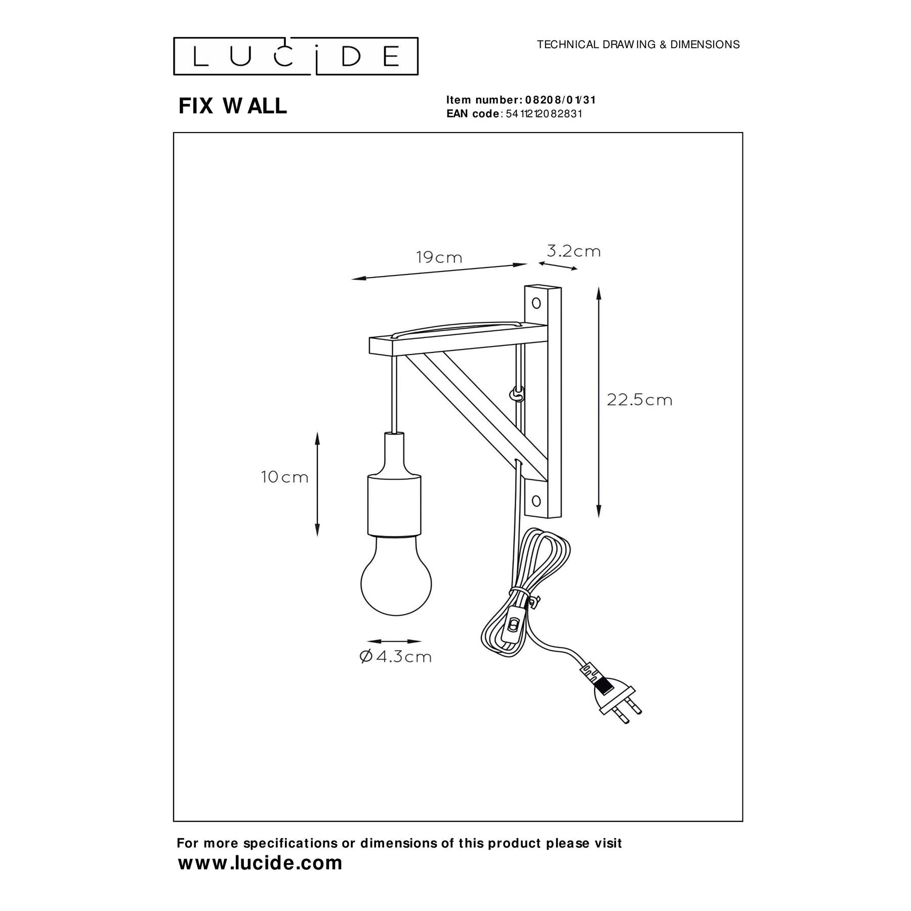Lucide FIX Wandlamp - Wit