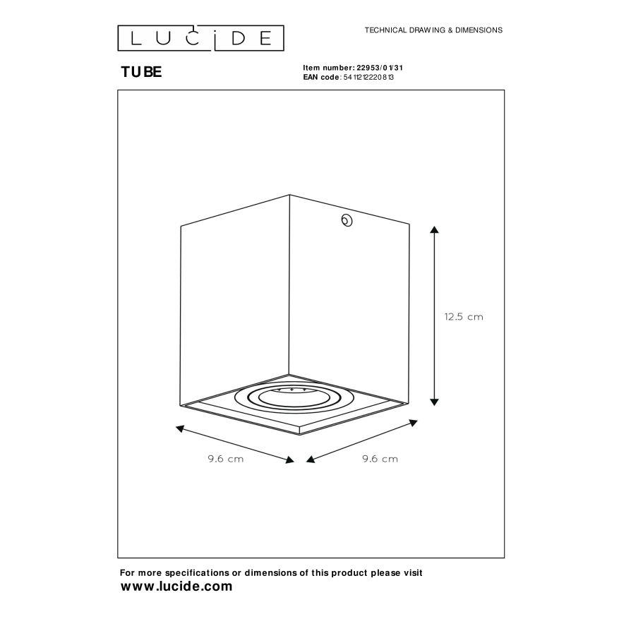 Lucide TUBE Plafondspot - Wit