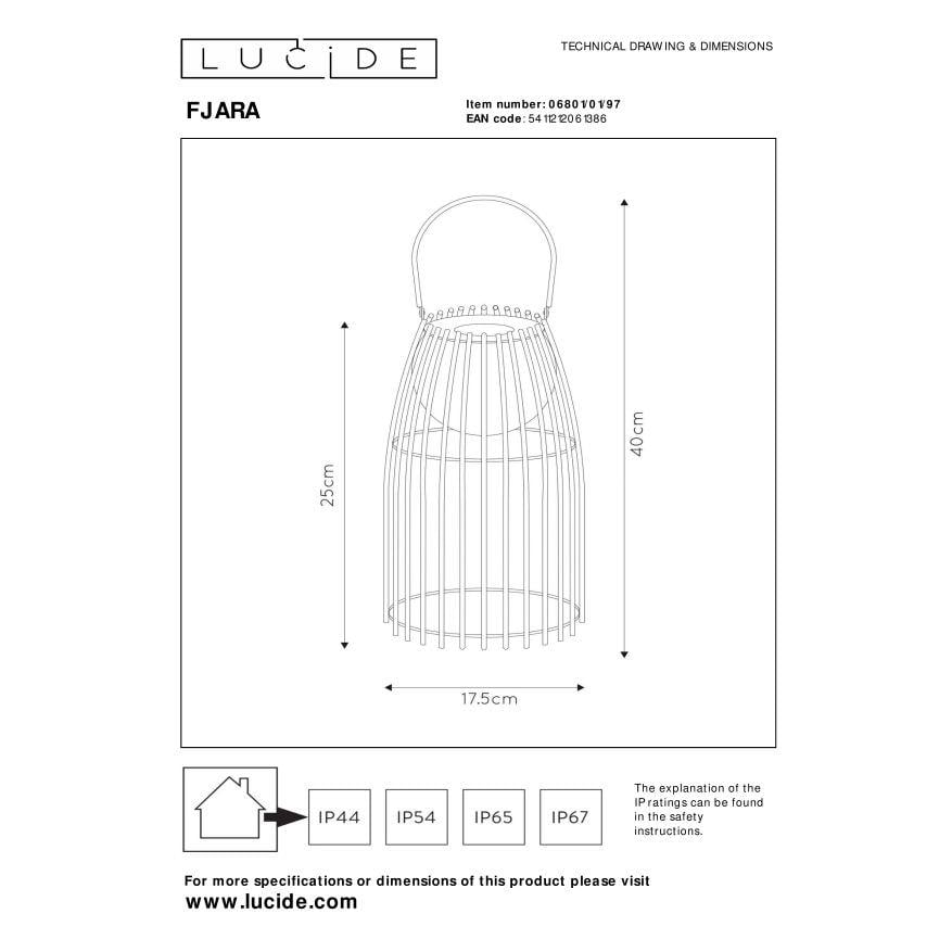 Lucide FJARA Tafellamp - Roest bruin