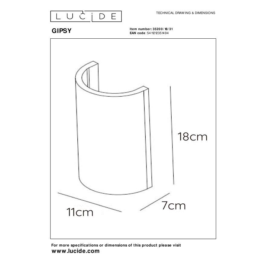 Lucide GIPSY Wandlamp - Wit