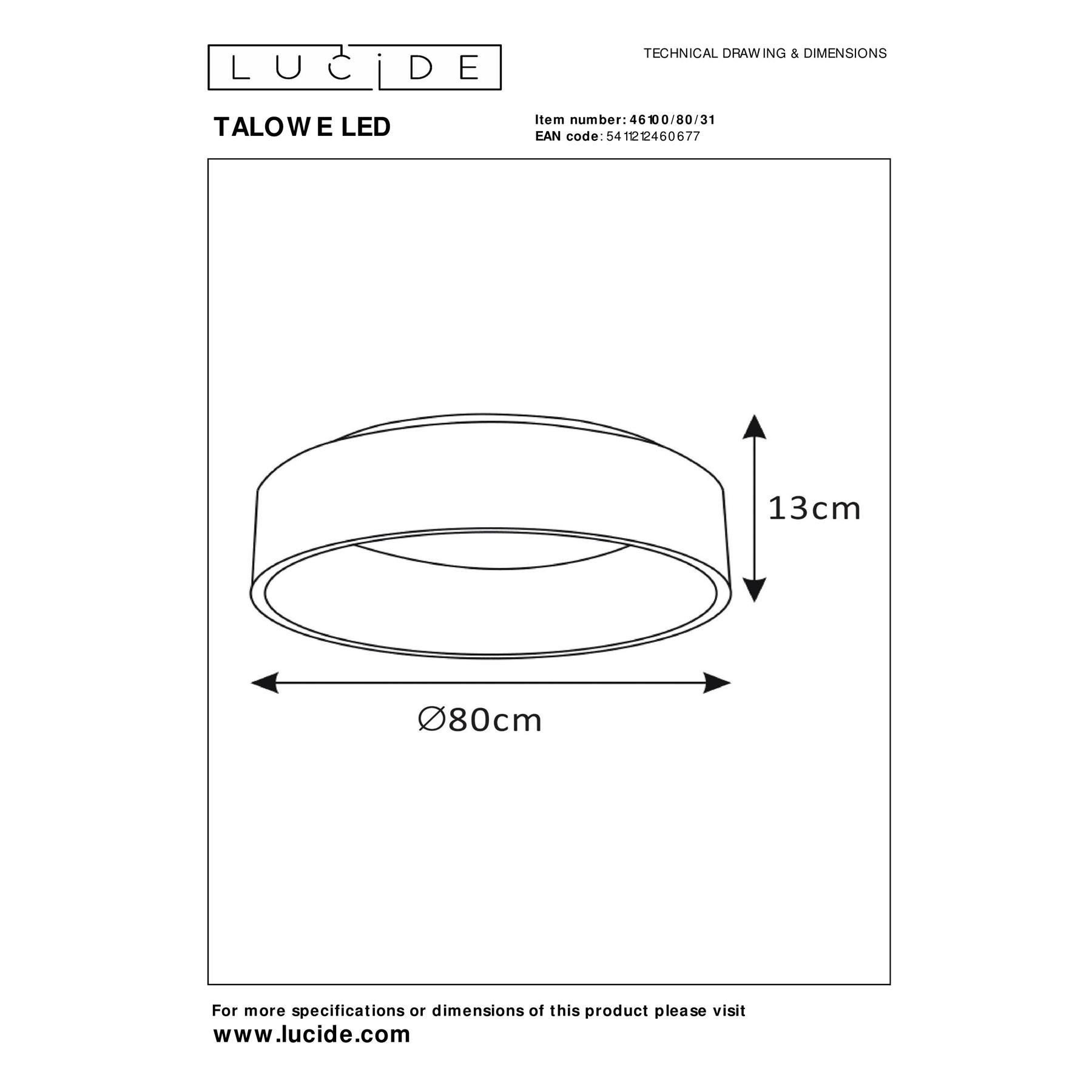 Lucide TALOWE LED Plafonnière - Wit