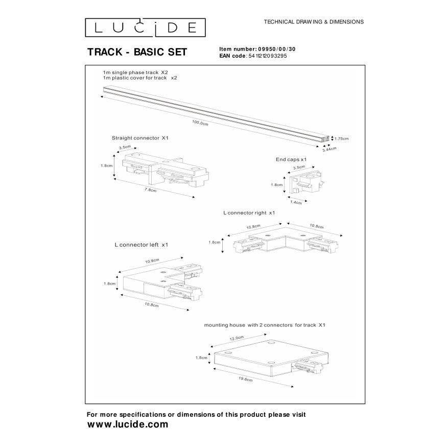 Lucide TRACK Railverlichting - Zwart