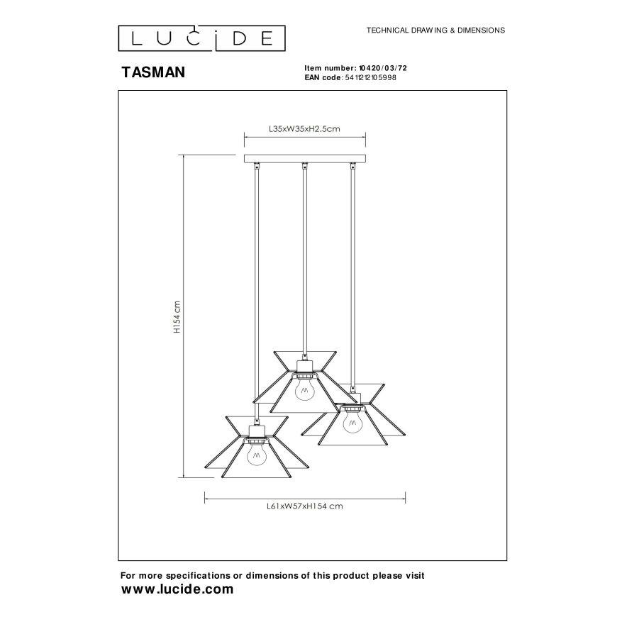 Lucide TASMAN Hanglamp - Naturel
