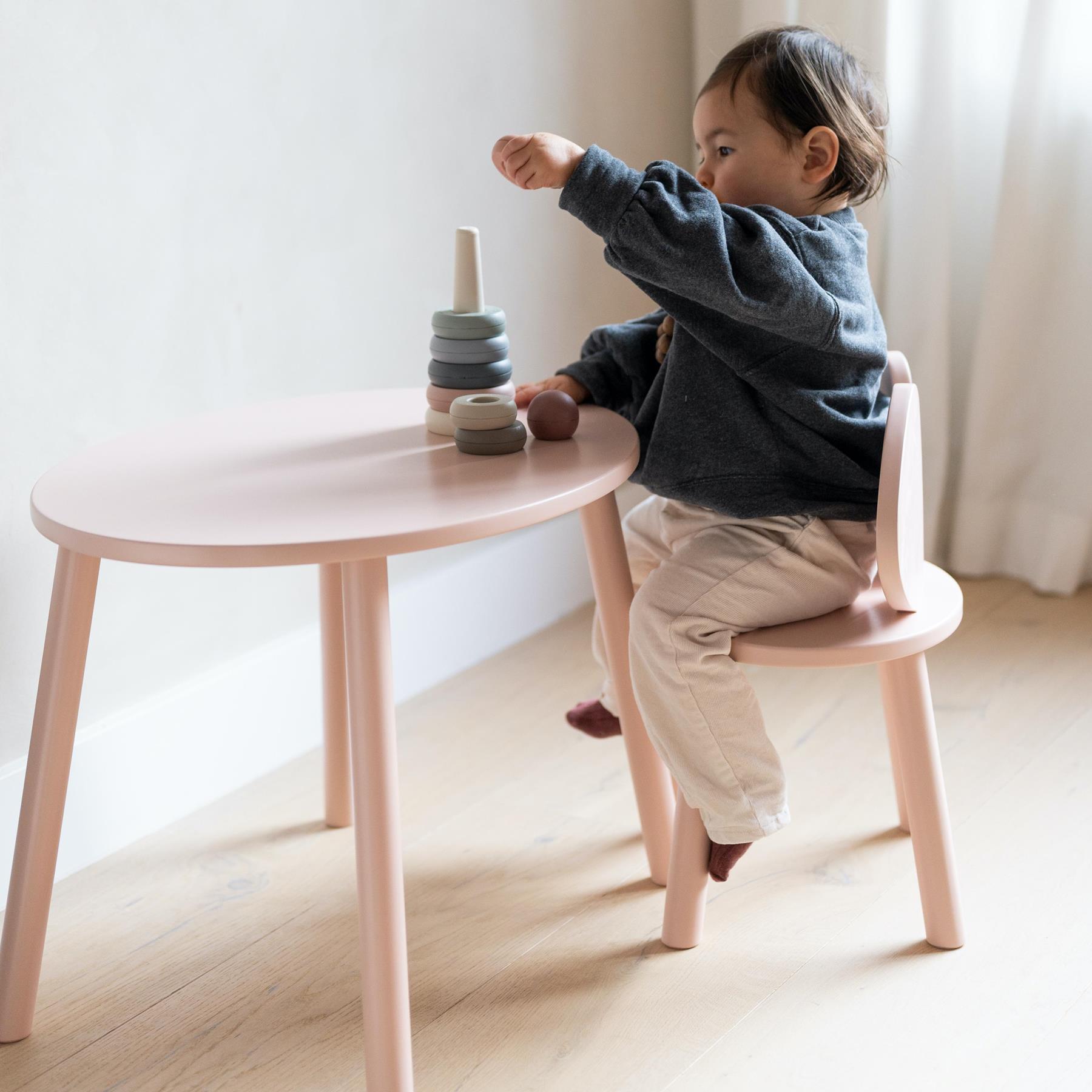 Nofred Mouse kinderstoel + kindertafel set rosa
