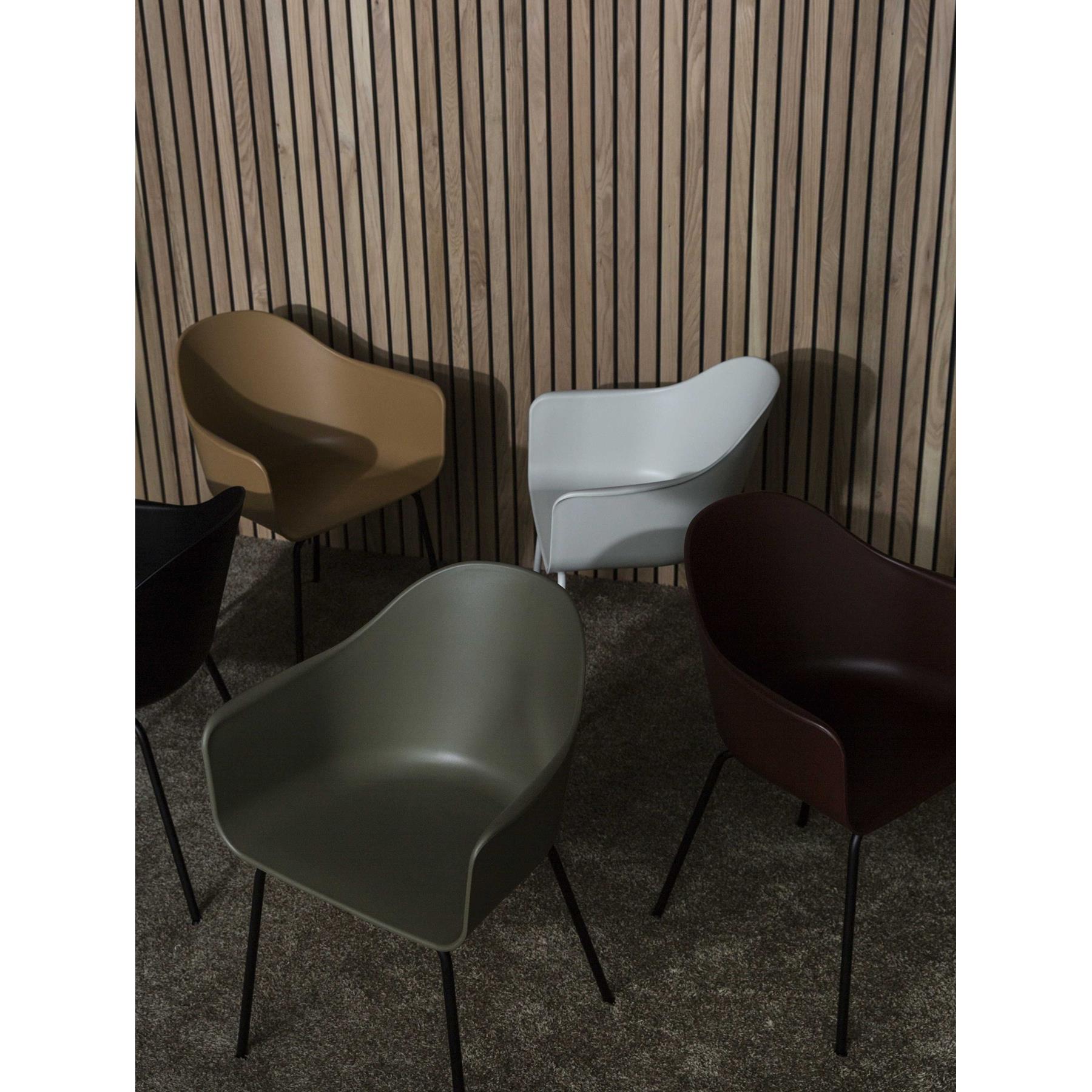 Audo Copenhagen Harbour eetkamerstoel zwart staal, Khaki