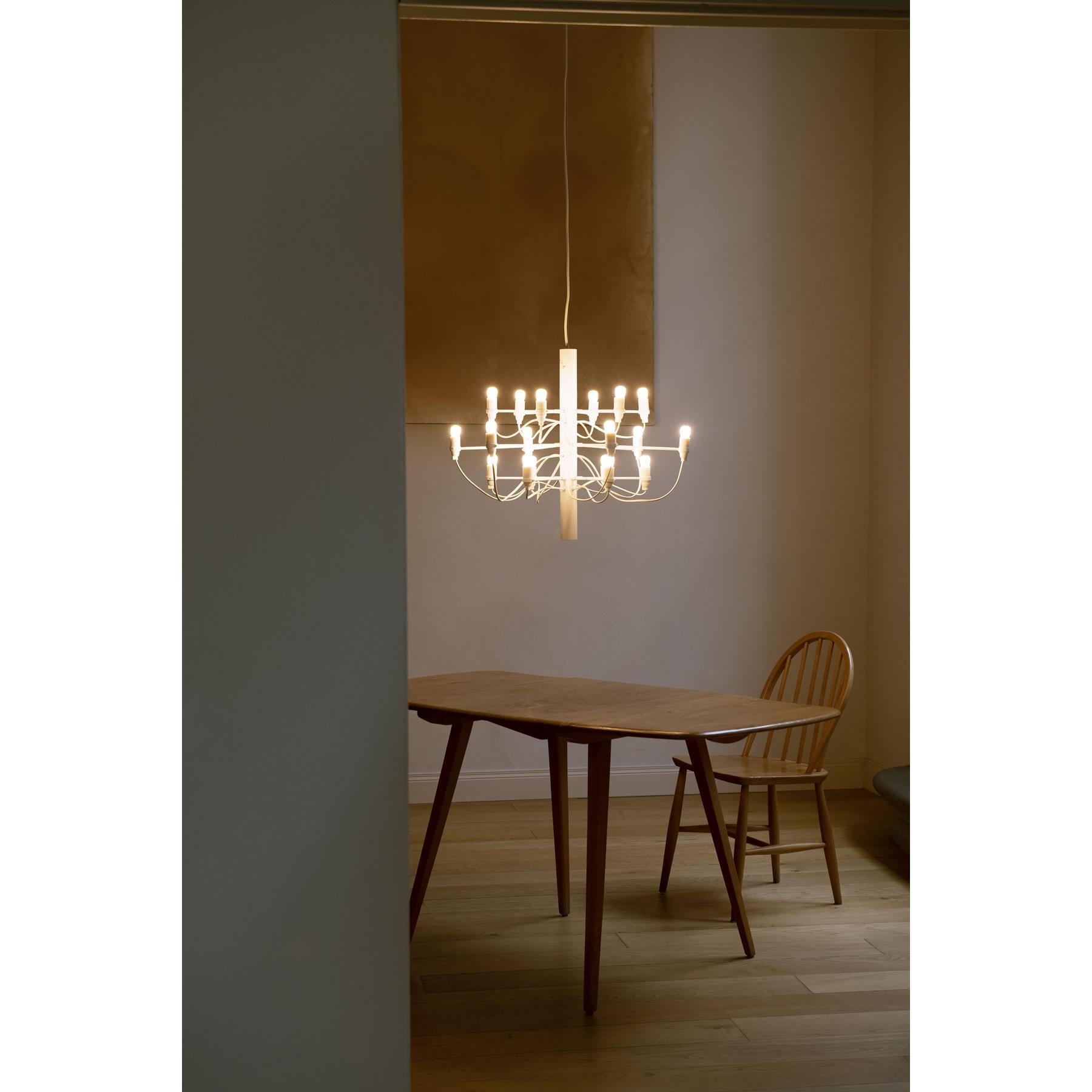 Flos 2097|18 by Gino Sarfatti kroonluchter Ø69 opaal zwart
