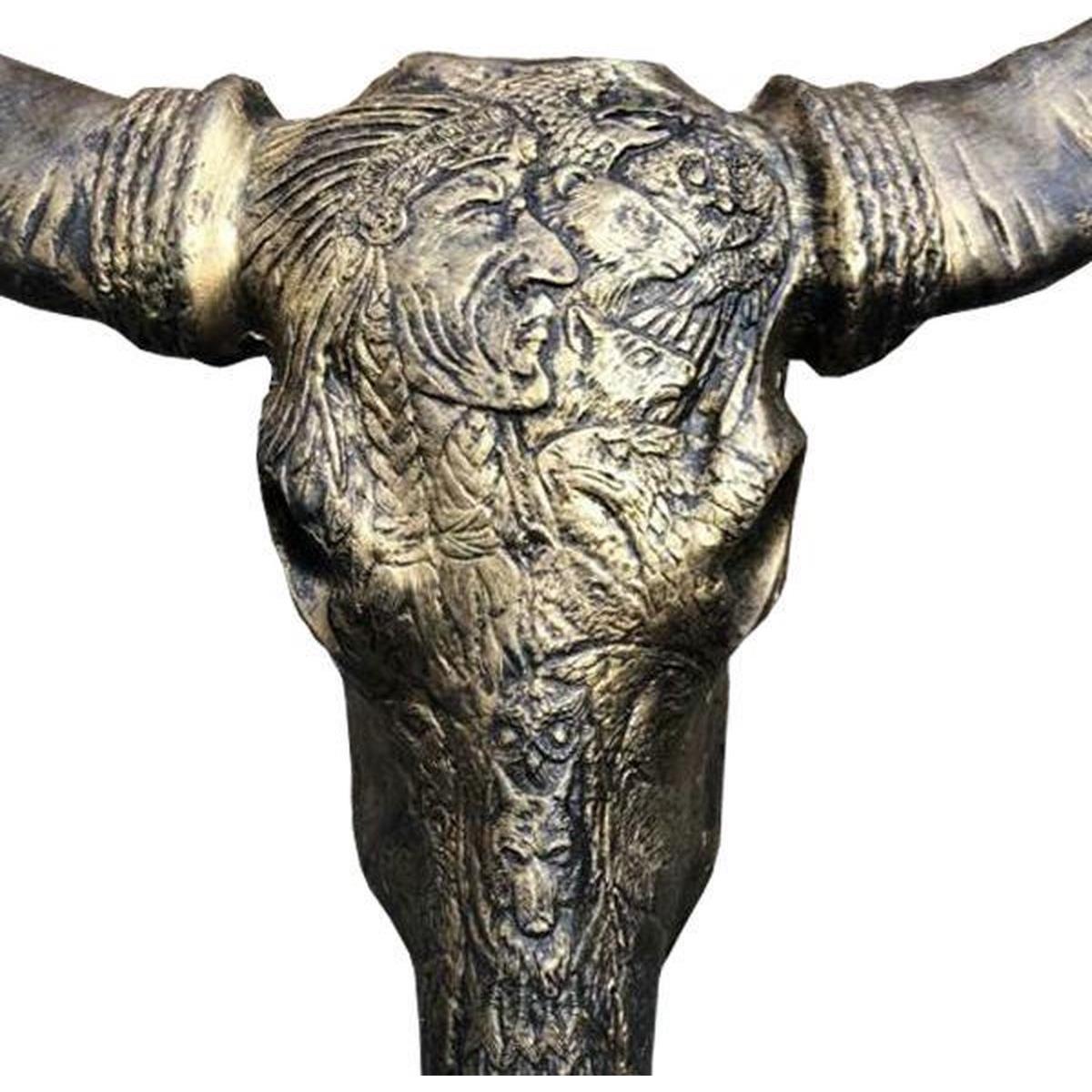 Skull Decoratie Skull Buffel Schedel - Buffelschedel - Brons - Goud