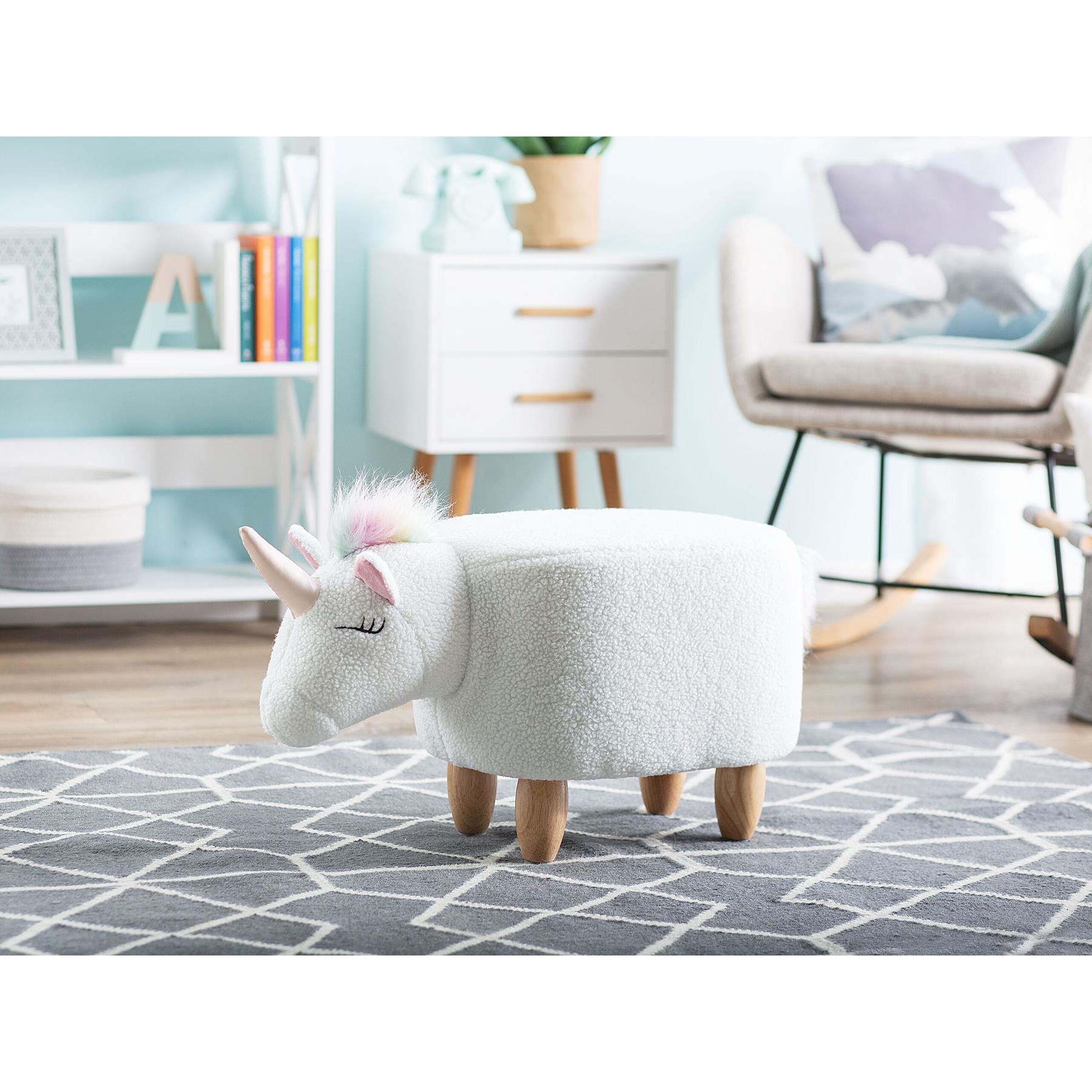 Beliani - UNICORN - Hocker - Wit - Polyester