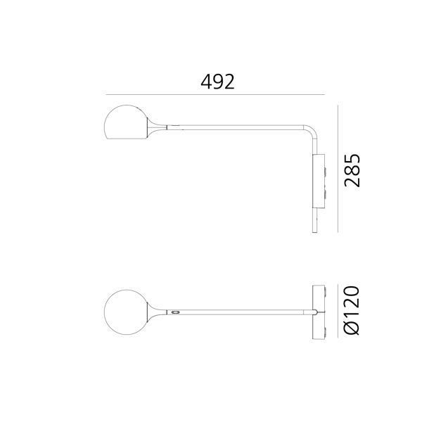 Artemide IXA wandlamp small LED grijs