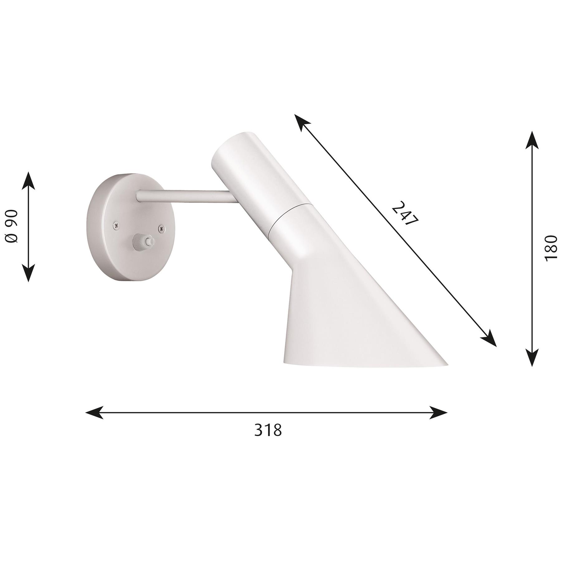 Louis Poulsen AJ wandlamp V3 Stainless Steel