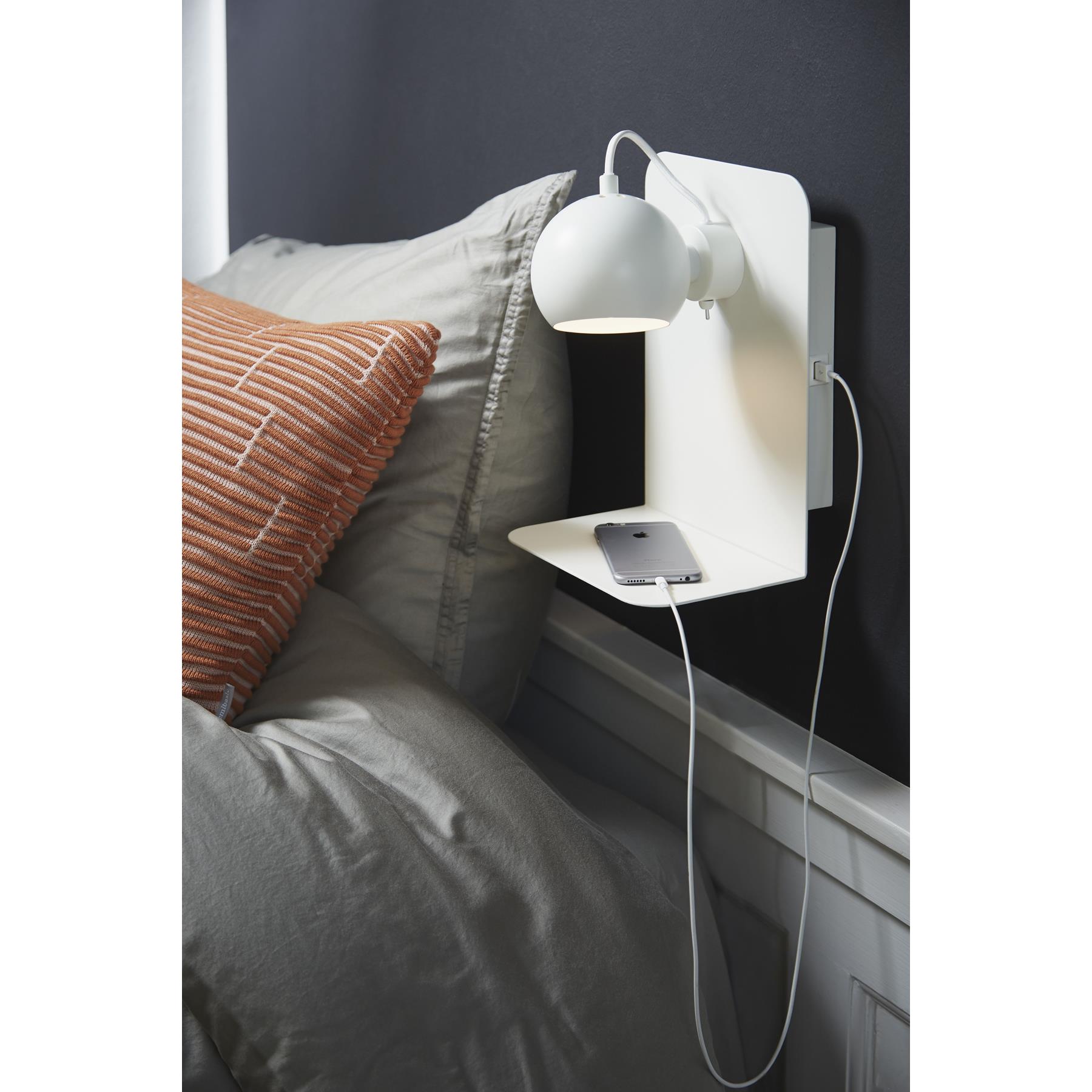 Frandsen Ball wandlamp met usb-poort mat lichtgrijs