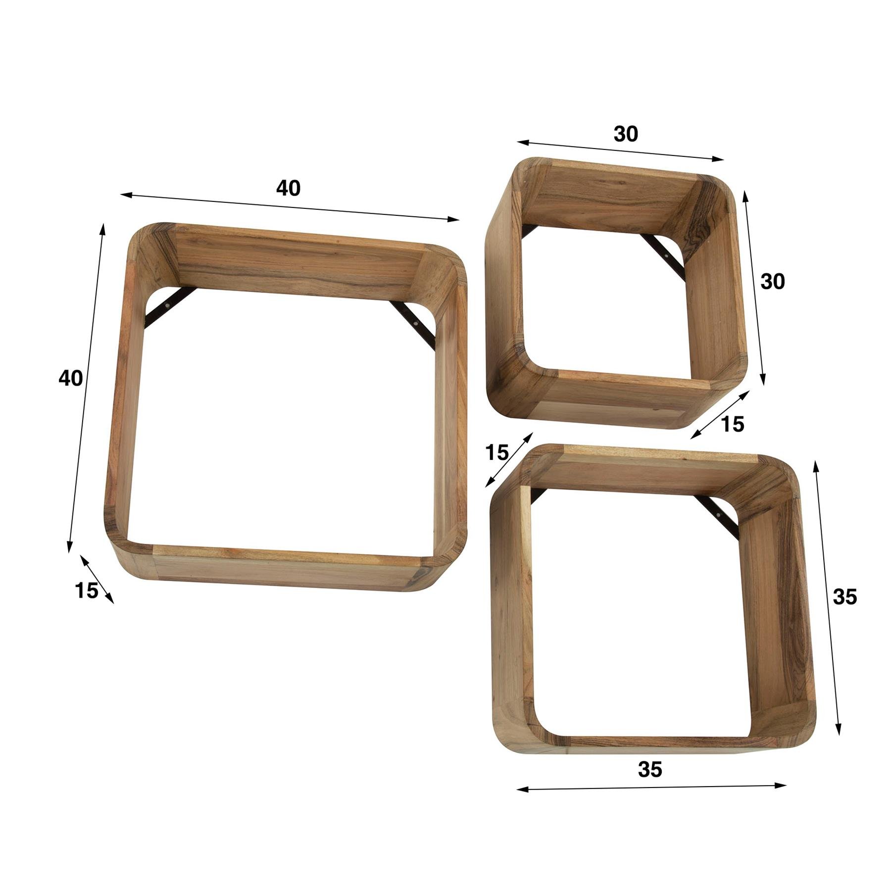 by fonQ  Kensi Wandrek - Set van 3 - Acaciahout
