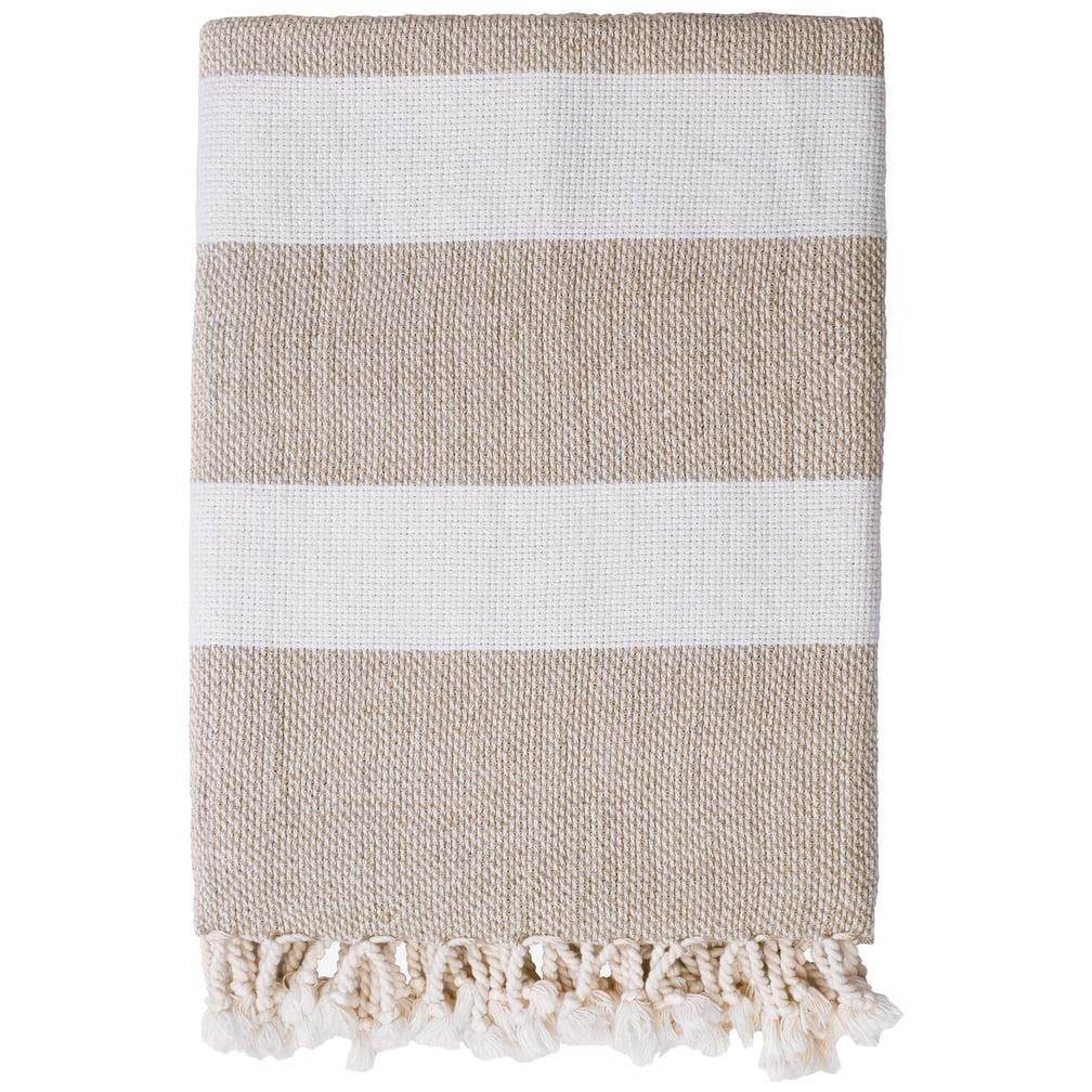 Studio Zondag Linen basket Plaid 130x170 white