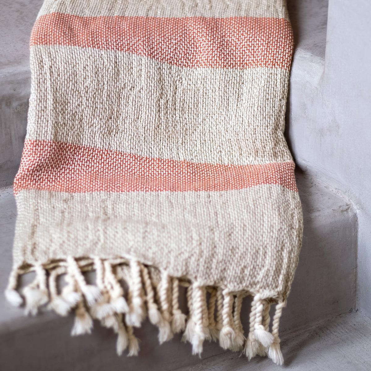 Studio Zondag Linen basket Plaid 130x170 white