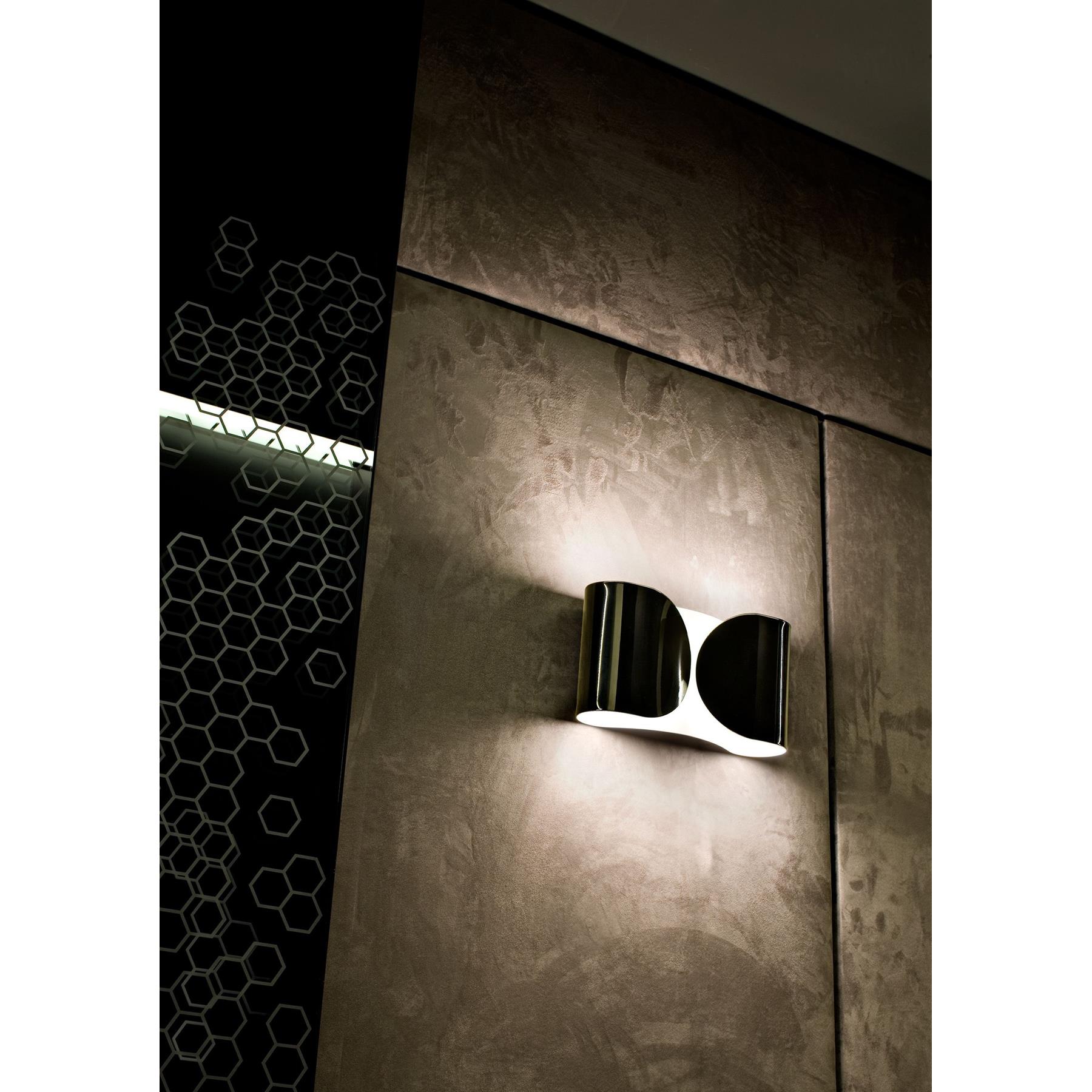 Flos Foglio wandlamp zwart nikkel