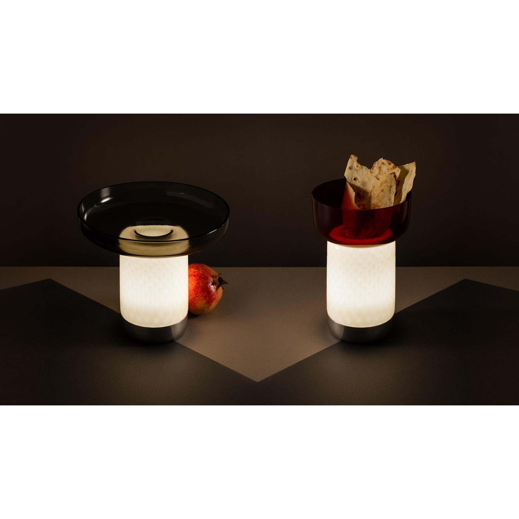 Artemide Bontà tafellamp met schaal LED oplaadbaar turquoise