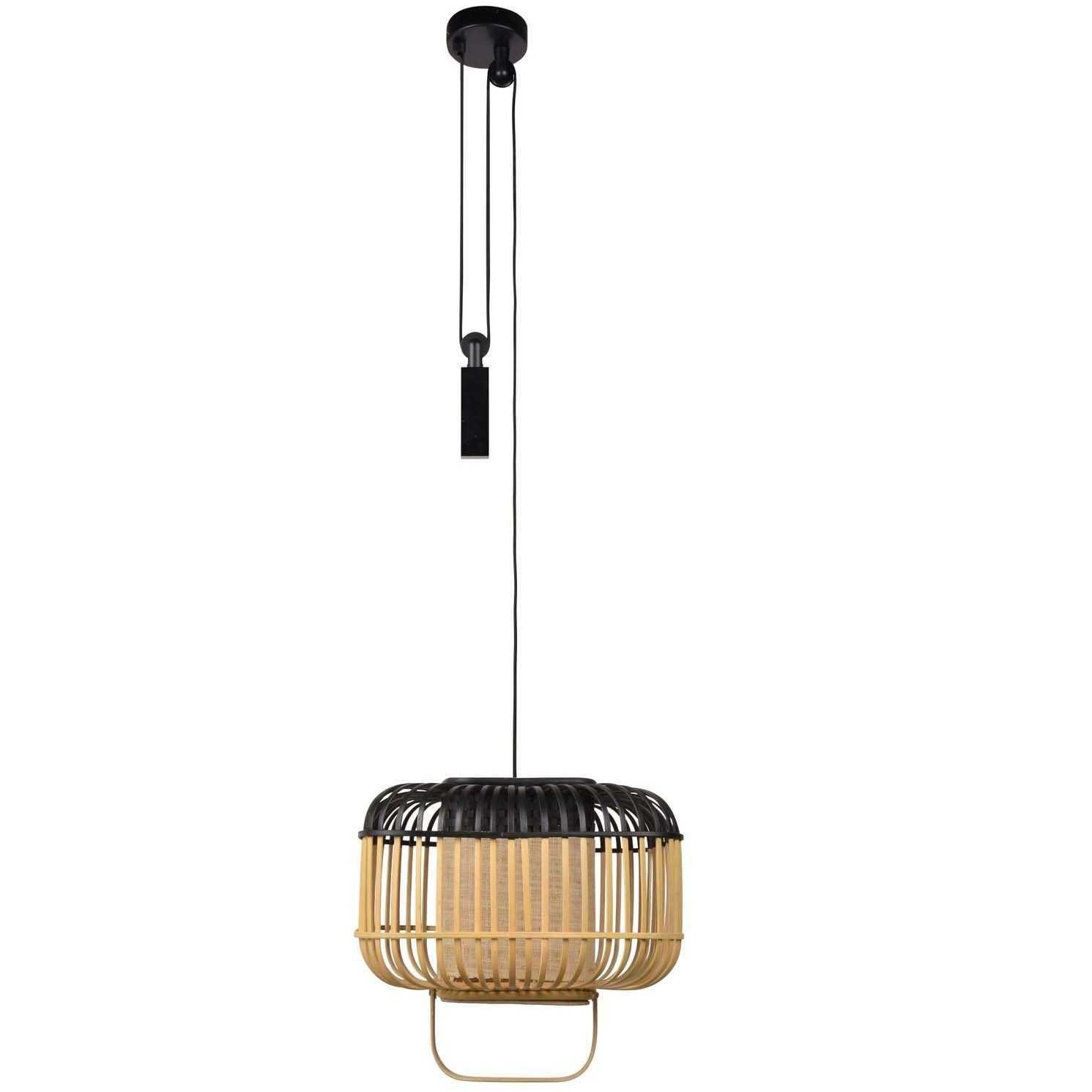 Forestier Bamboo square hanglamp small black