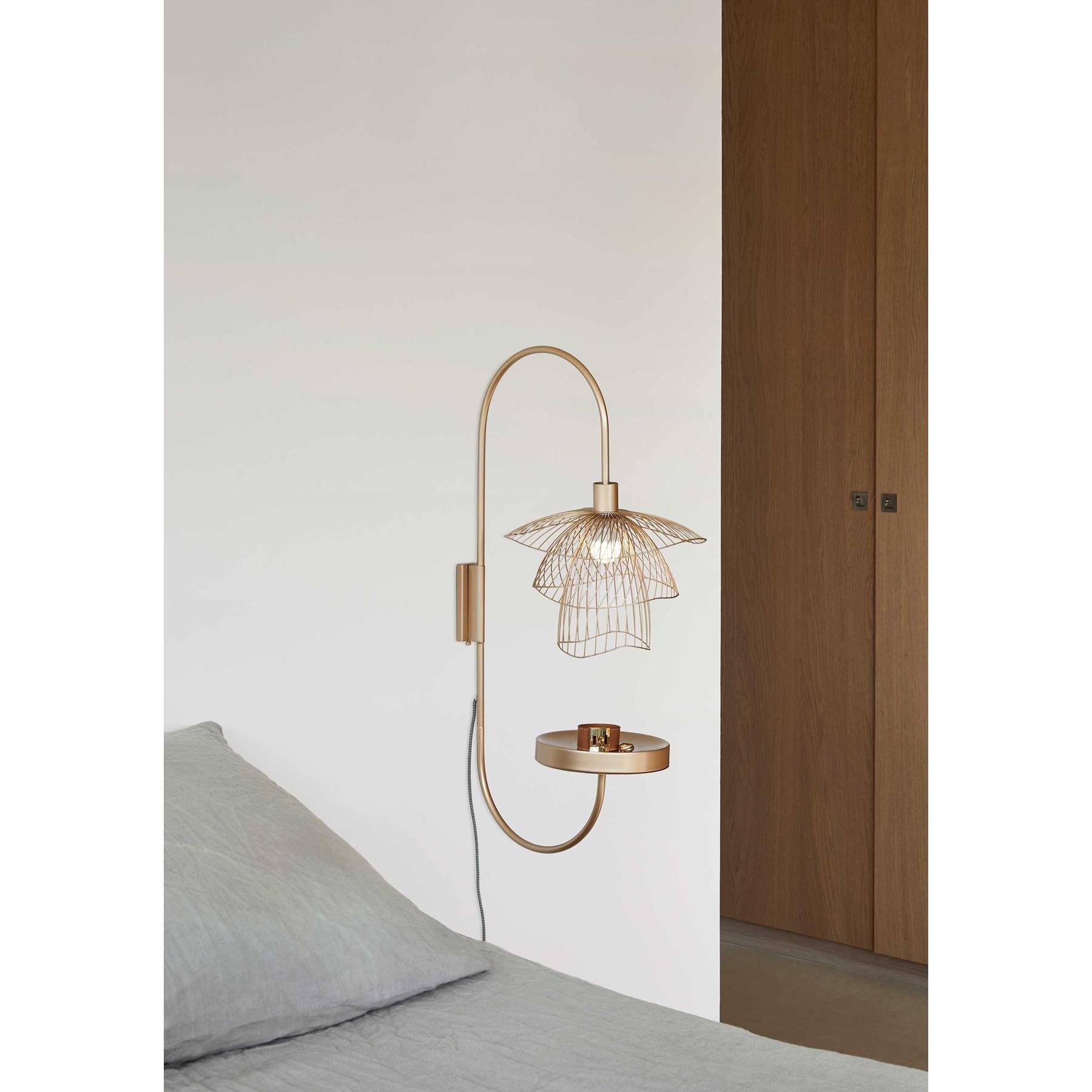 Forestier Papillon wandlamp met plateau pink copper