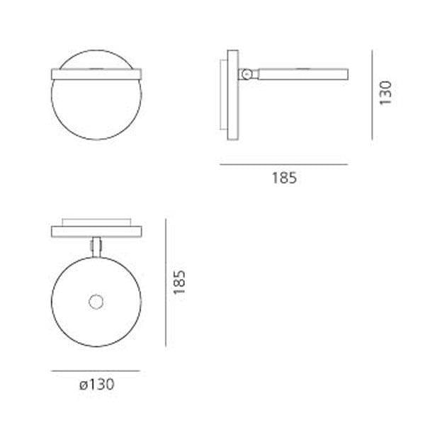 Artemide Demetra Faretto wandlamp LED zonder schakelaar 3000K wit