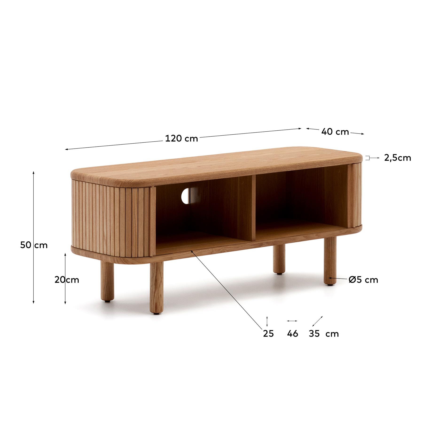 Kave Home Mailen Tv-meubel - B 120 cm - Naturel