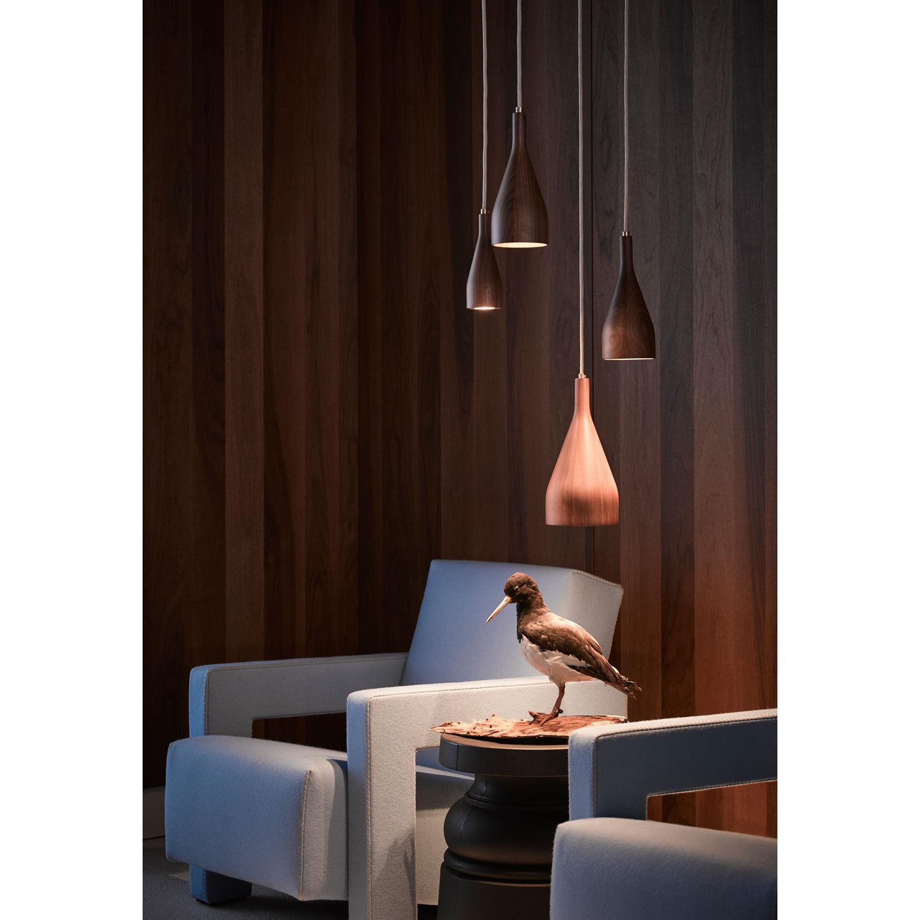 Hollands Licht Timber hanglamp small  Ø6.8 messing wit essen