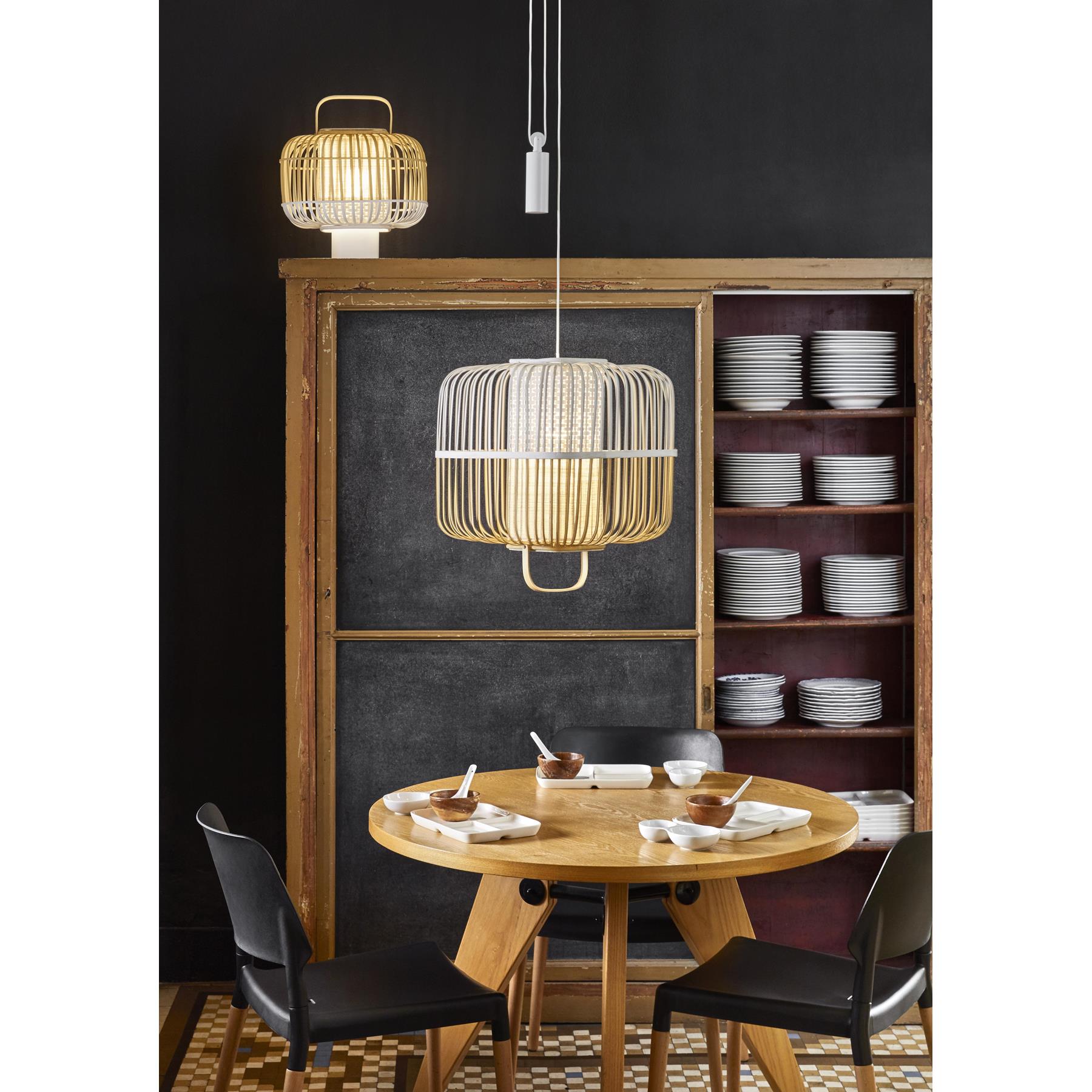 Forestier Bamboo square tafellamp small black