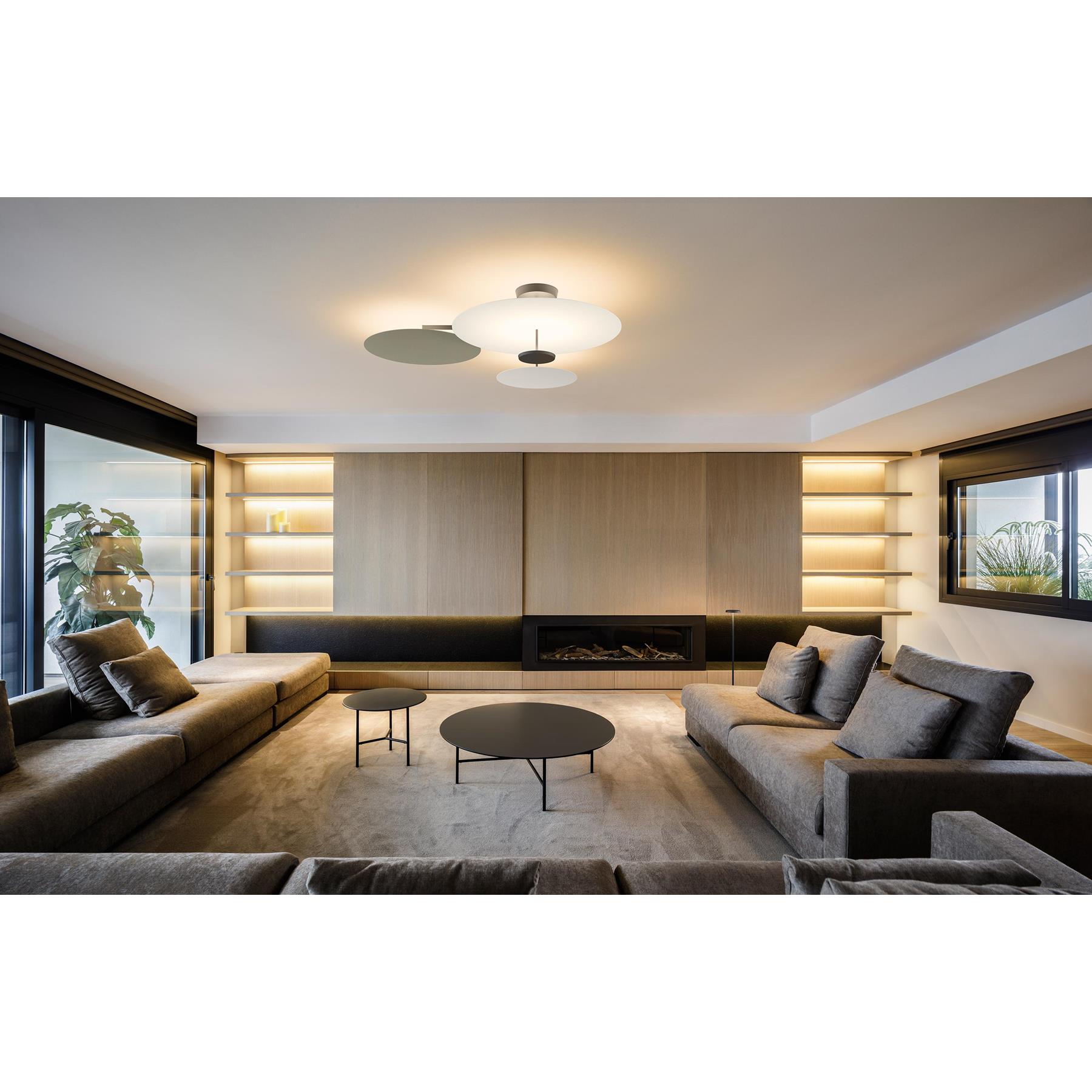 Vibia Flat 5922 plafondlamp LED White, Green L1, Grey L1
