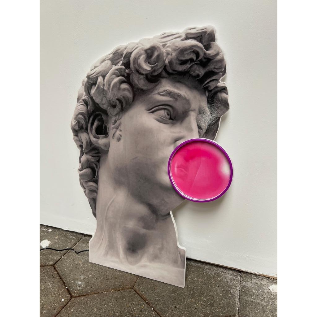 Reliving Limited Edition Led Pop Art Prent ‘David Bubblegum’ (Nieuw)