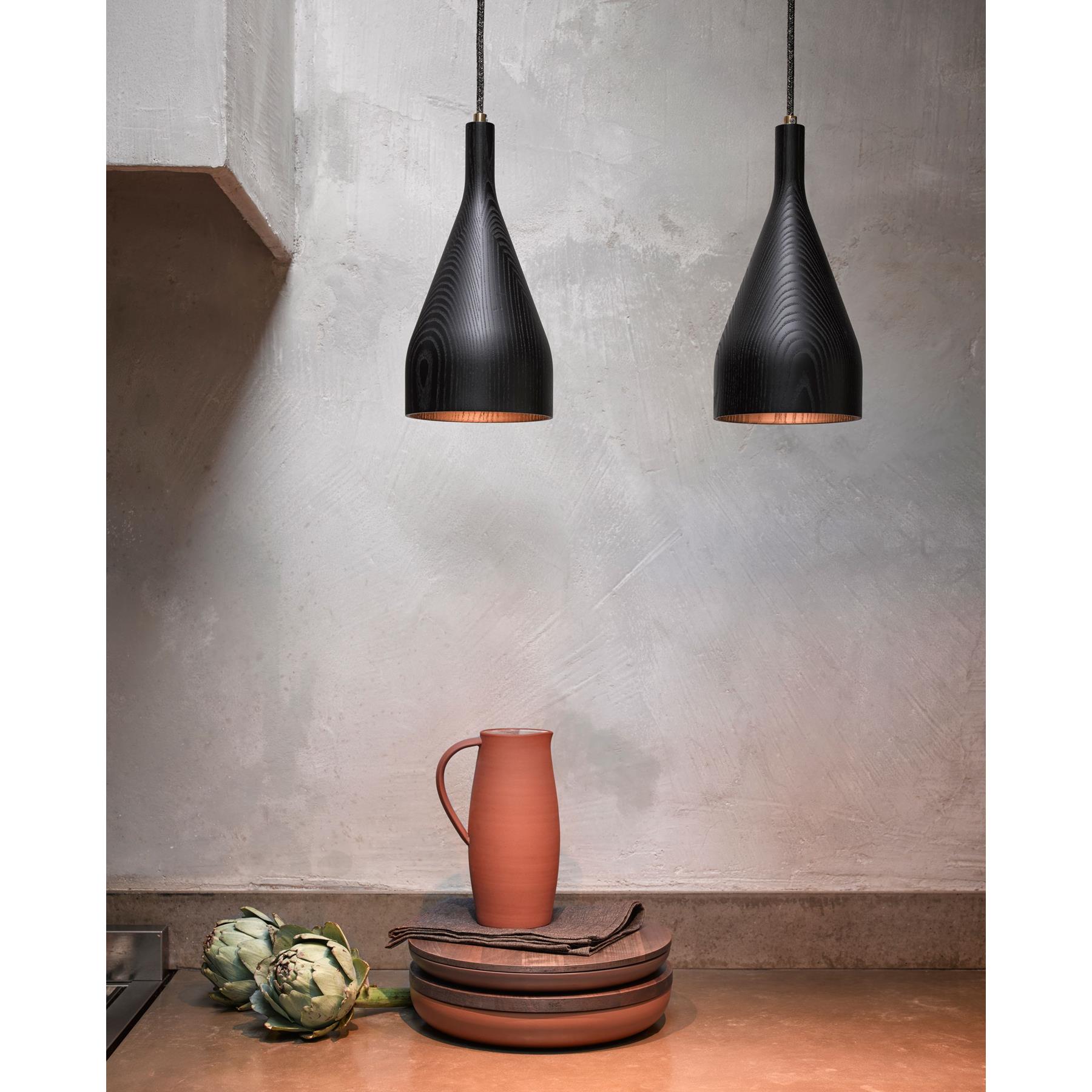 Hollands Licht Timber hanglamp small  Ø6.8 messing wit essen