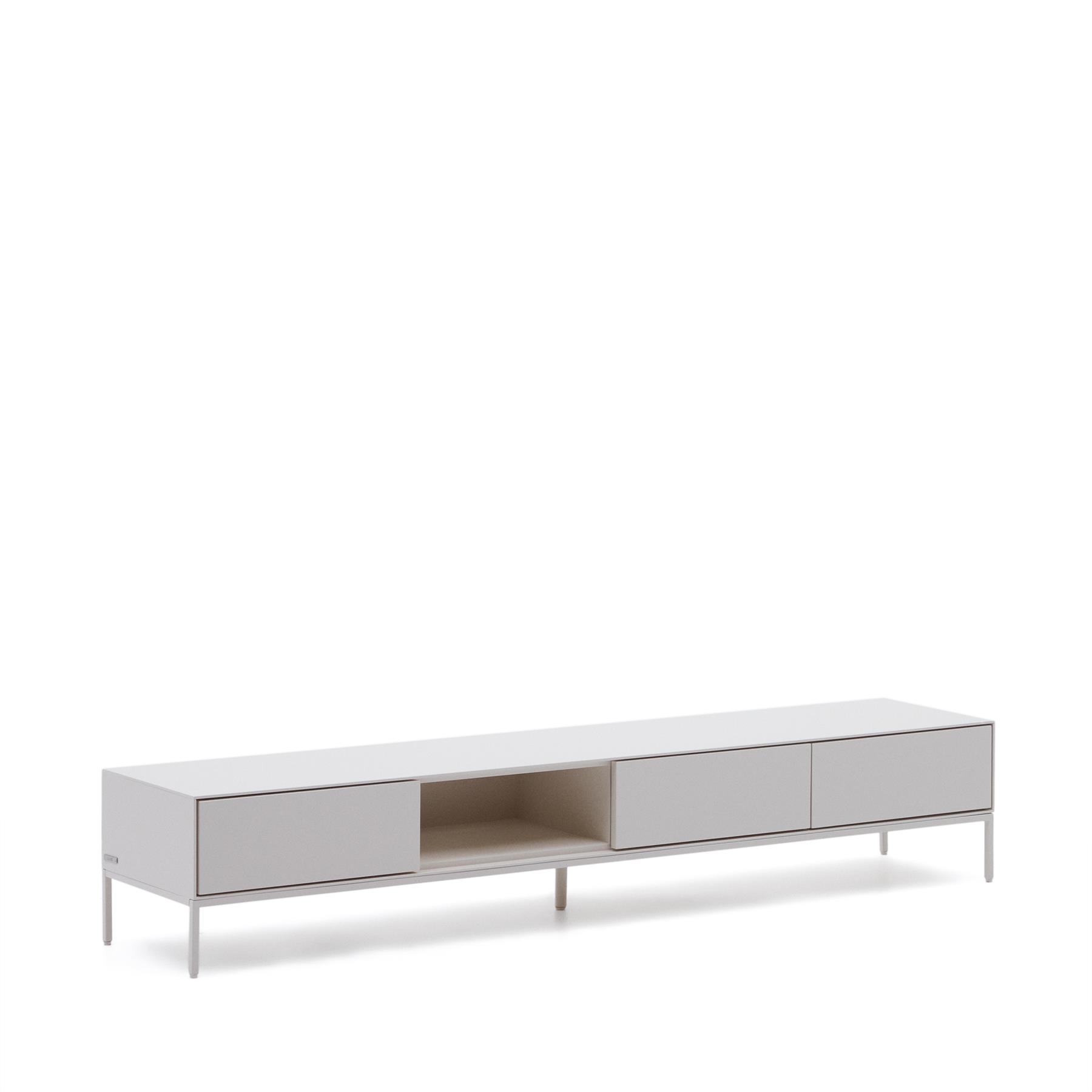 Kave Home - Vedrana-TV-meubel met 3 laden witgelakt MDF 195 x 35 cm