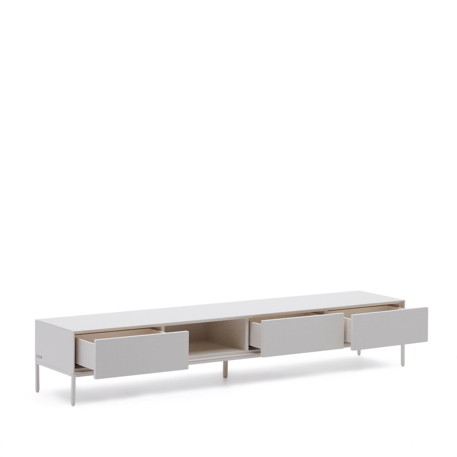Kave Home - Vedrana-TV-meubel met 3 laden witgelakt MDF 195 x 35 cm