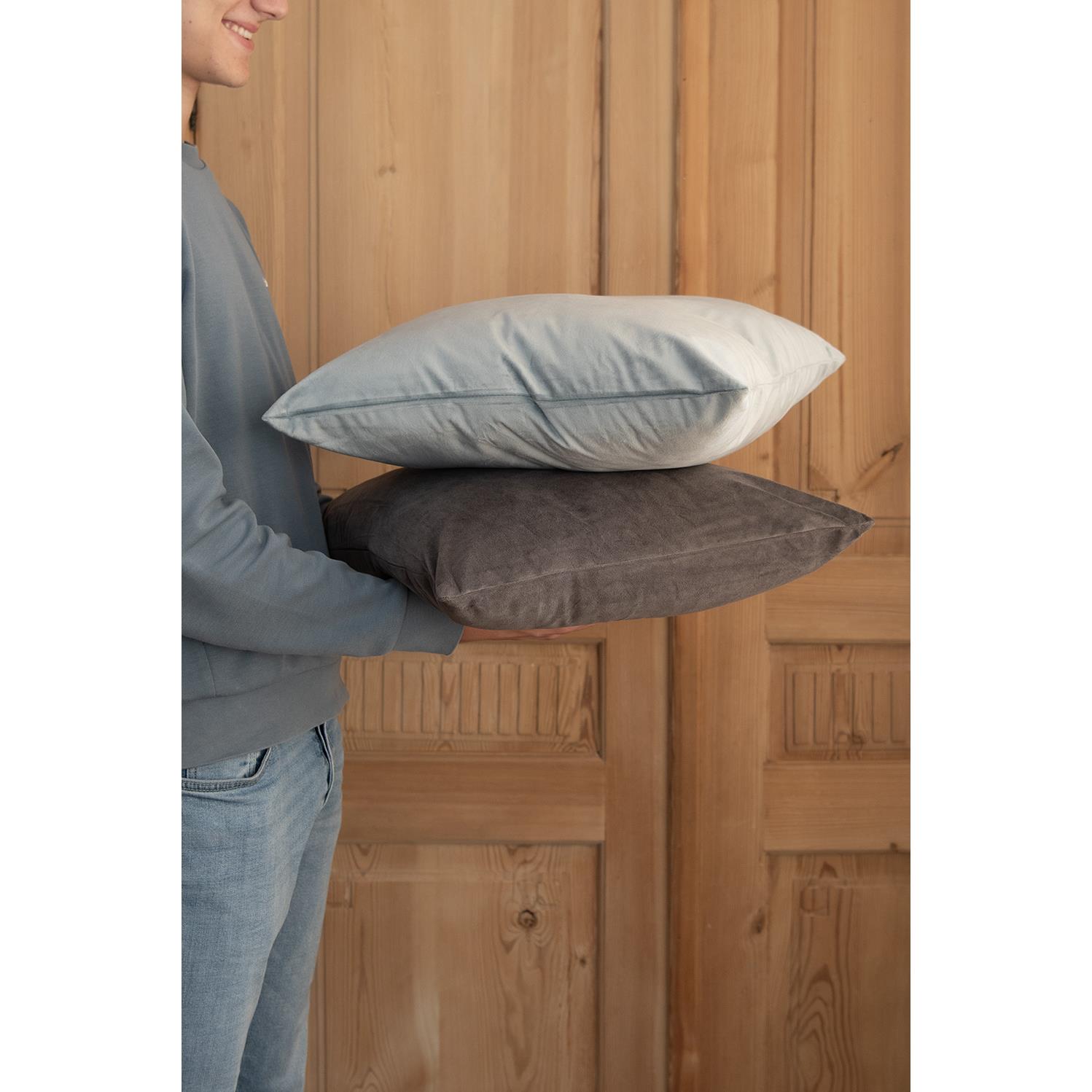 Clayre & Eef Kussenhoes  45x45 cm Blauw Polyester Sierkussenhoes