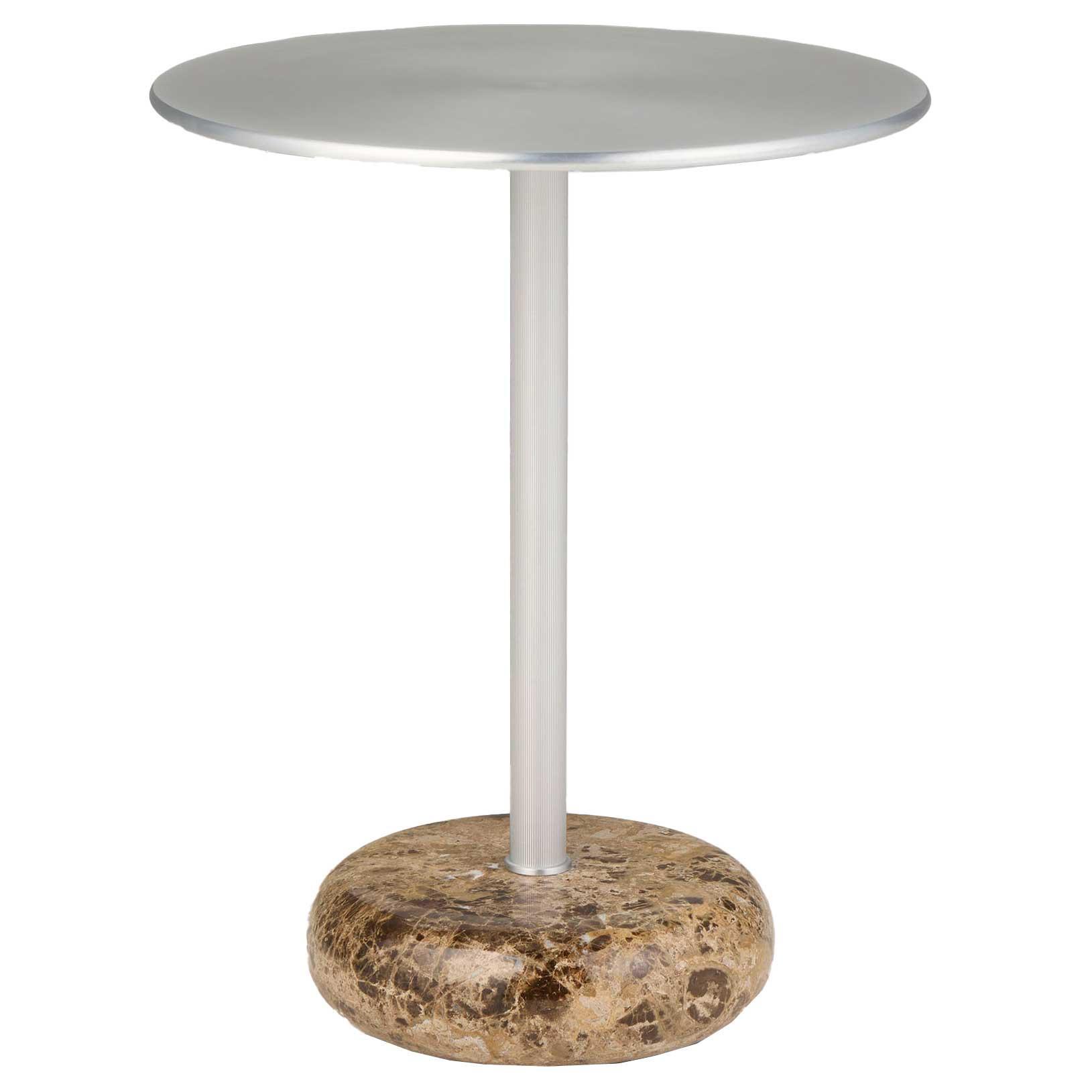 Northern Ton bijzettafel Ø40 H50 aluminium | Dark Emperador marmer