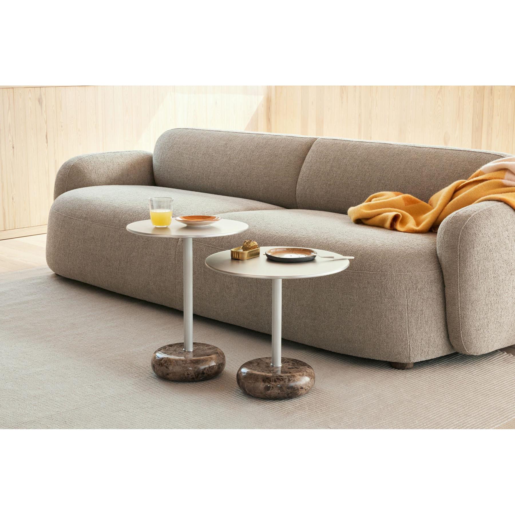 Northern Ton bijzettafel Ø40 H50 aluminium | Dark Emperador marmer
