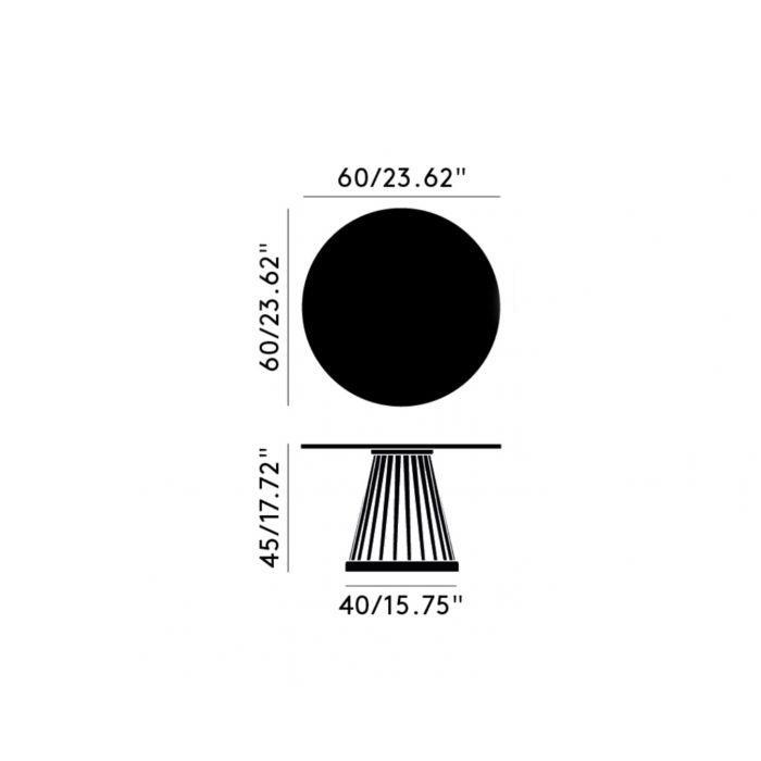 Tom Dixon Fan 60 salontafel zwart|Pebble marmer