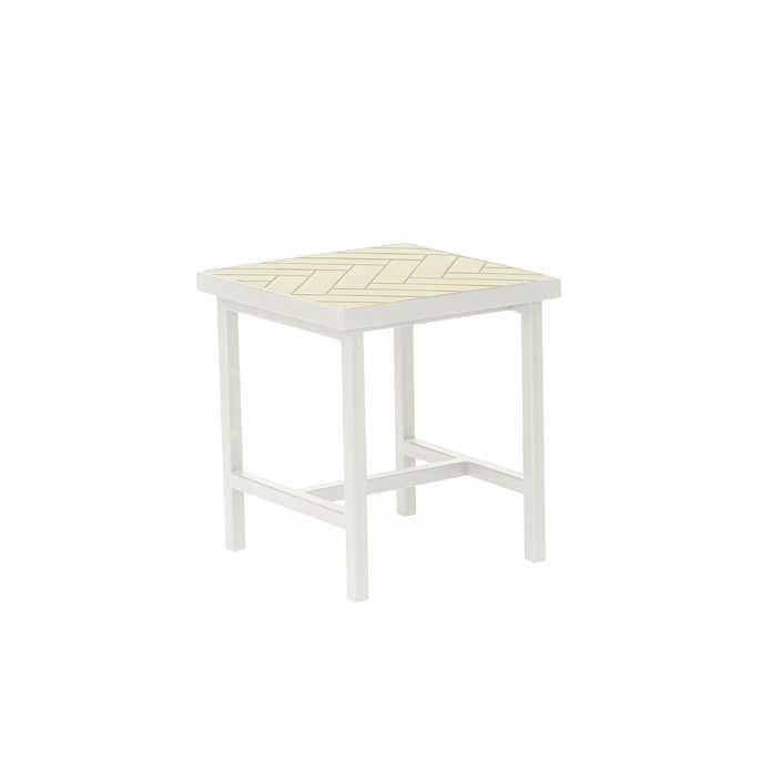 Warm Nordic Herringbone bijzettafel geel