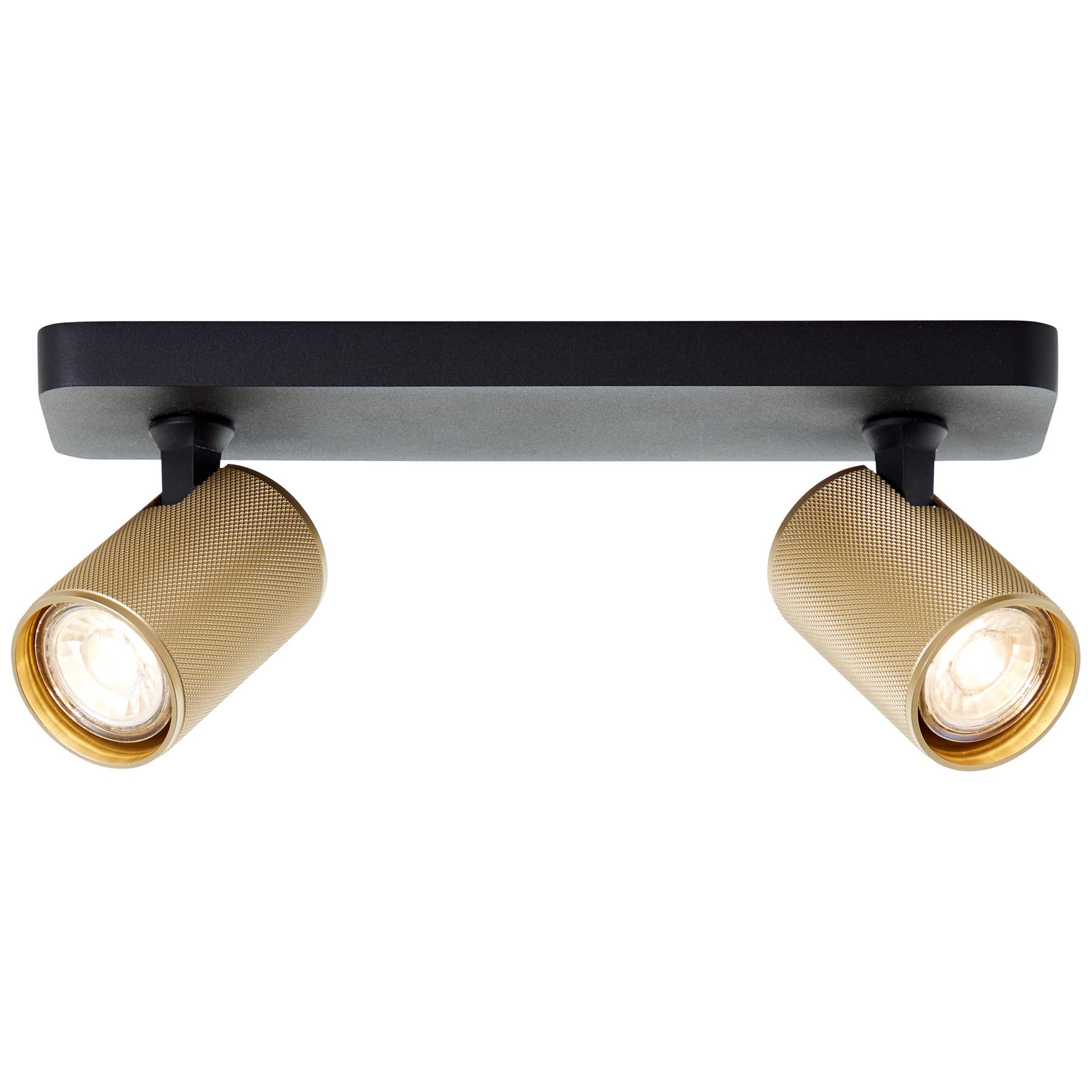 Brilliant Marty Plafondlamp 2-lichts - Zwart/Goud