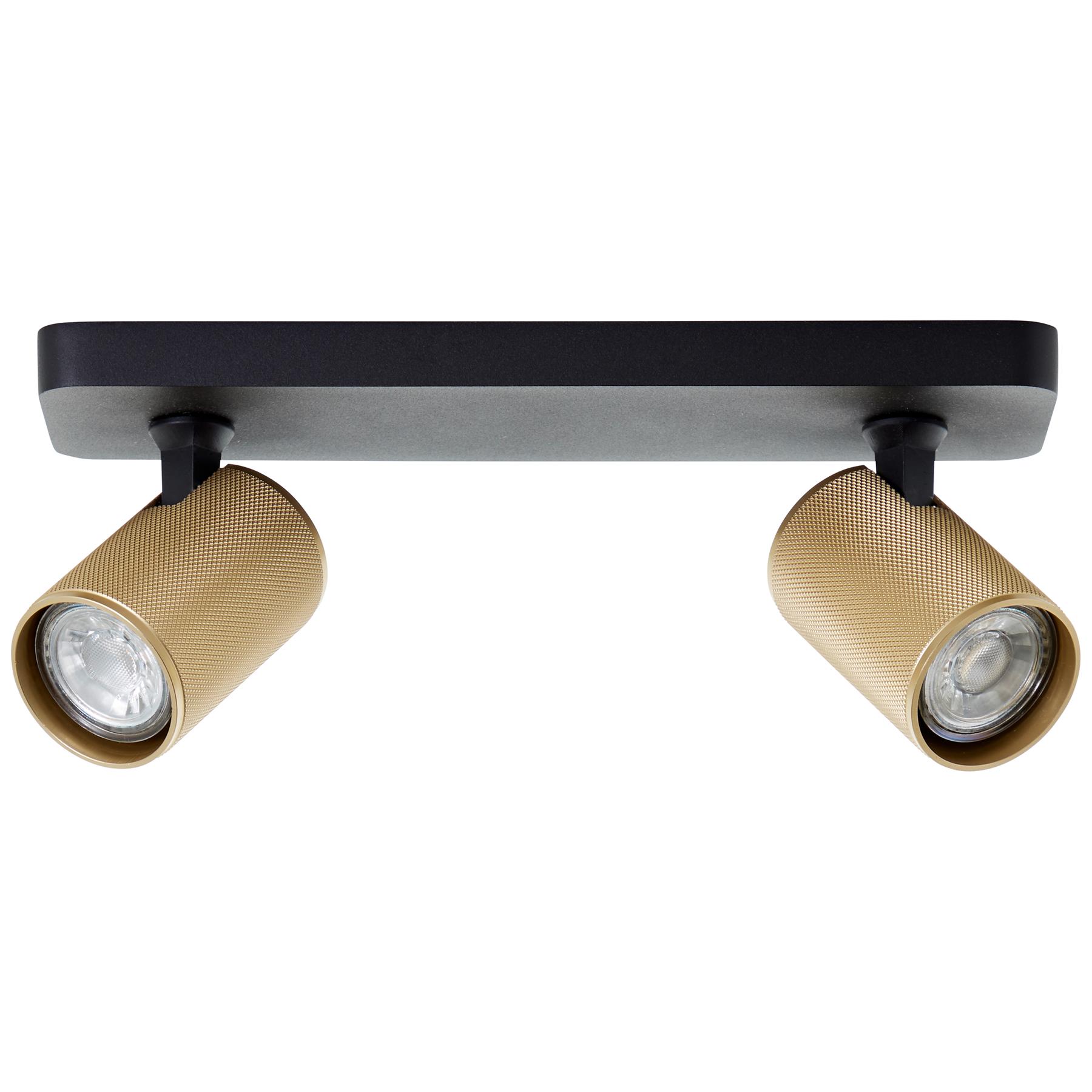 Brilliant Marty Plafondlamp 2-lichts - Zwart/Goud