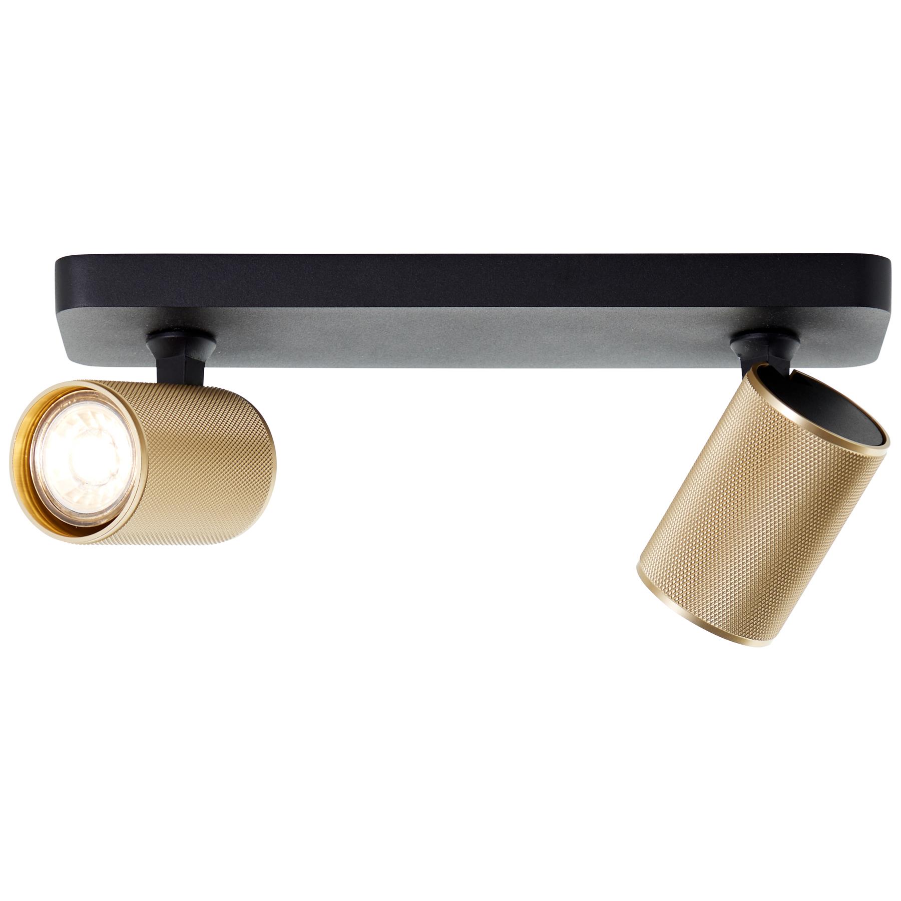 Brilliant Marty Plafondlamp 2-lichts - Zwart/Goud