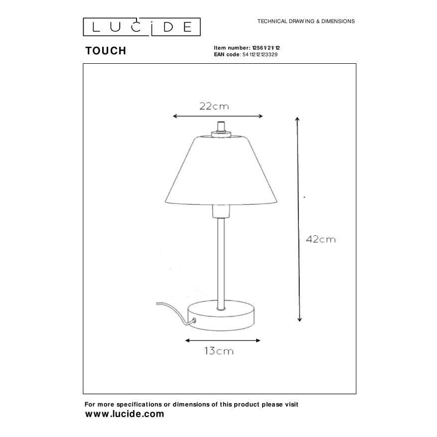 Lucide TOUCH Tafellamp - Mat chroom