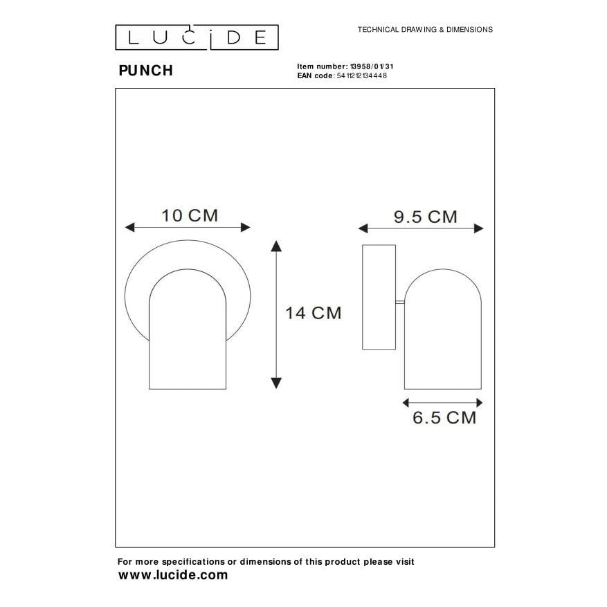Lucide PUNCH Plafondspot - Wit